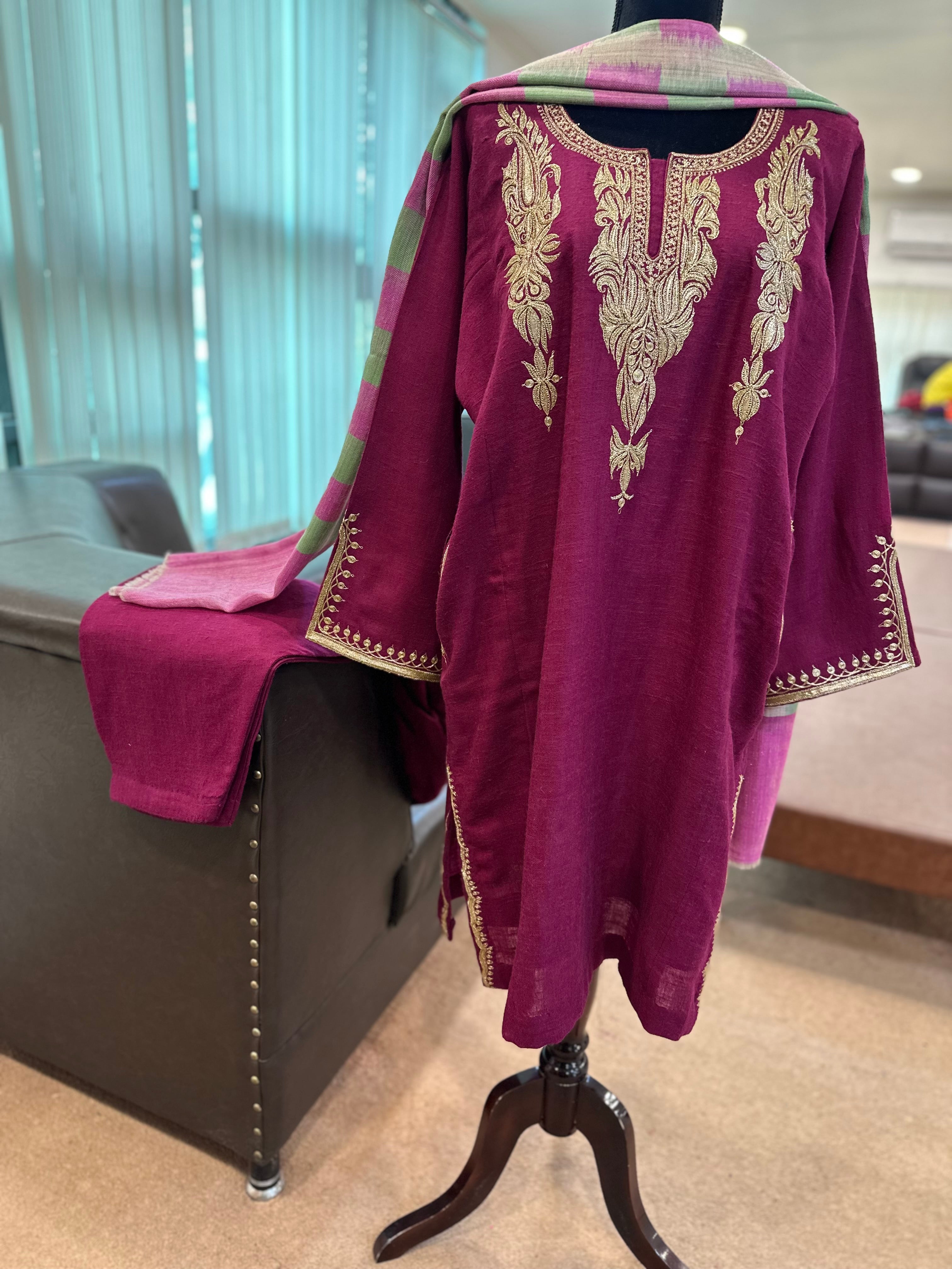 Purepashmina blend 2 piece pheran set