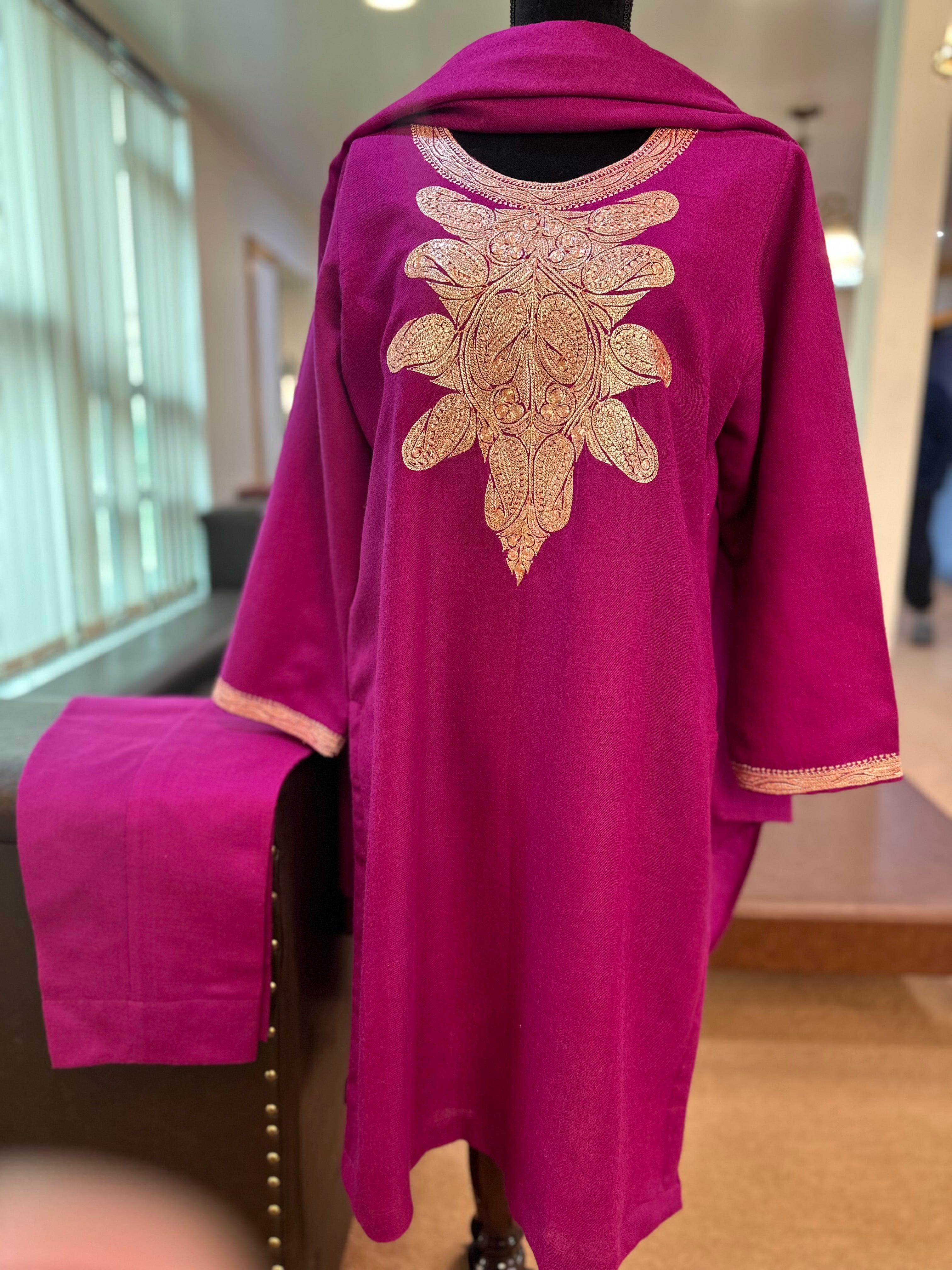 Purepashmina blend kurta set 3 pc