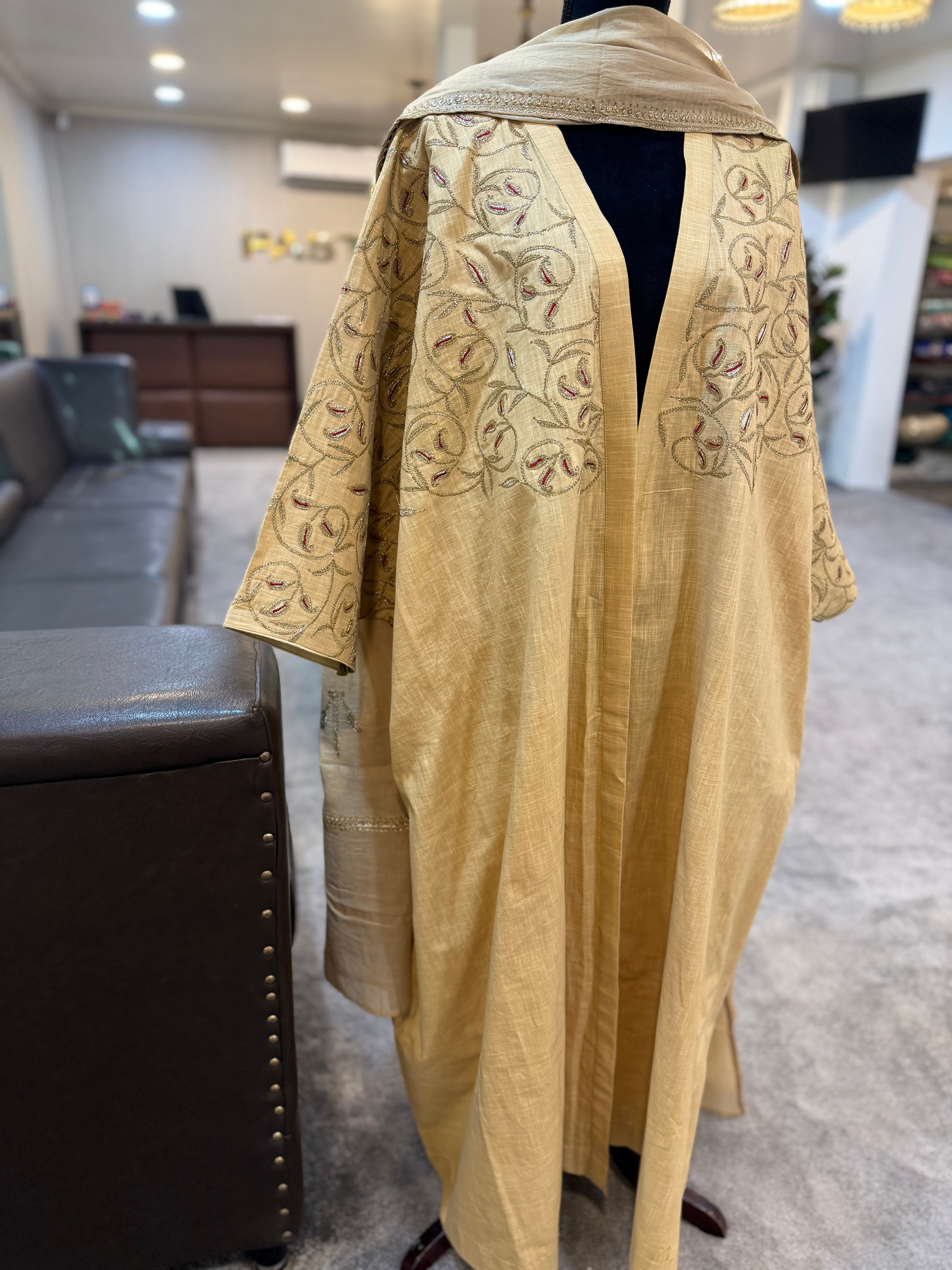 Purelinen cotton Kaftaan abaya with tillawork