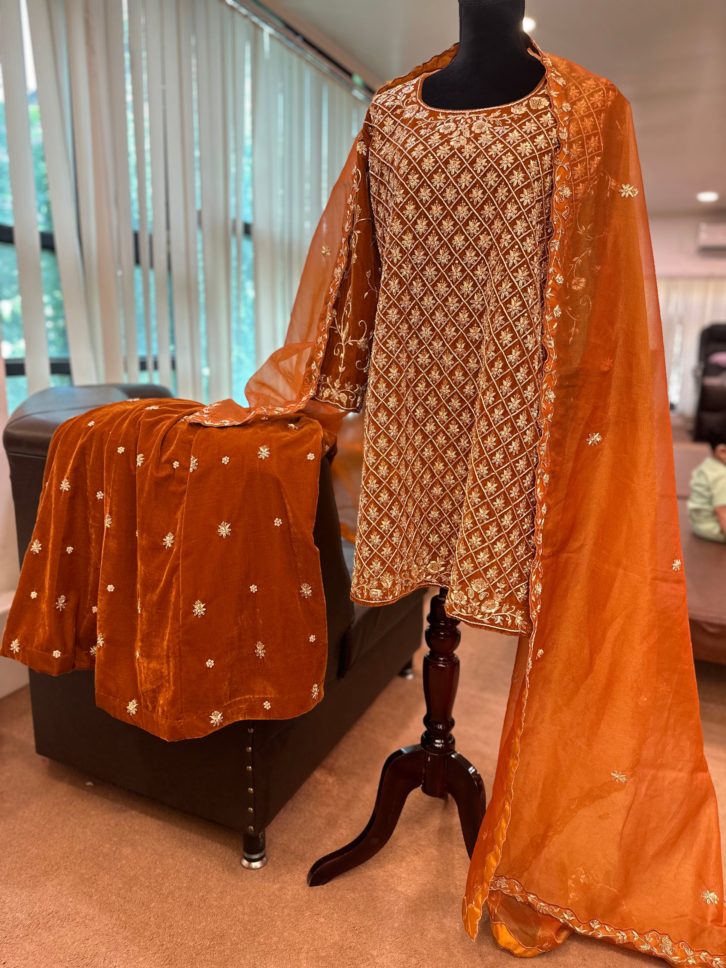 Handwork sharara kurta set