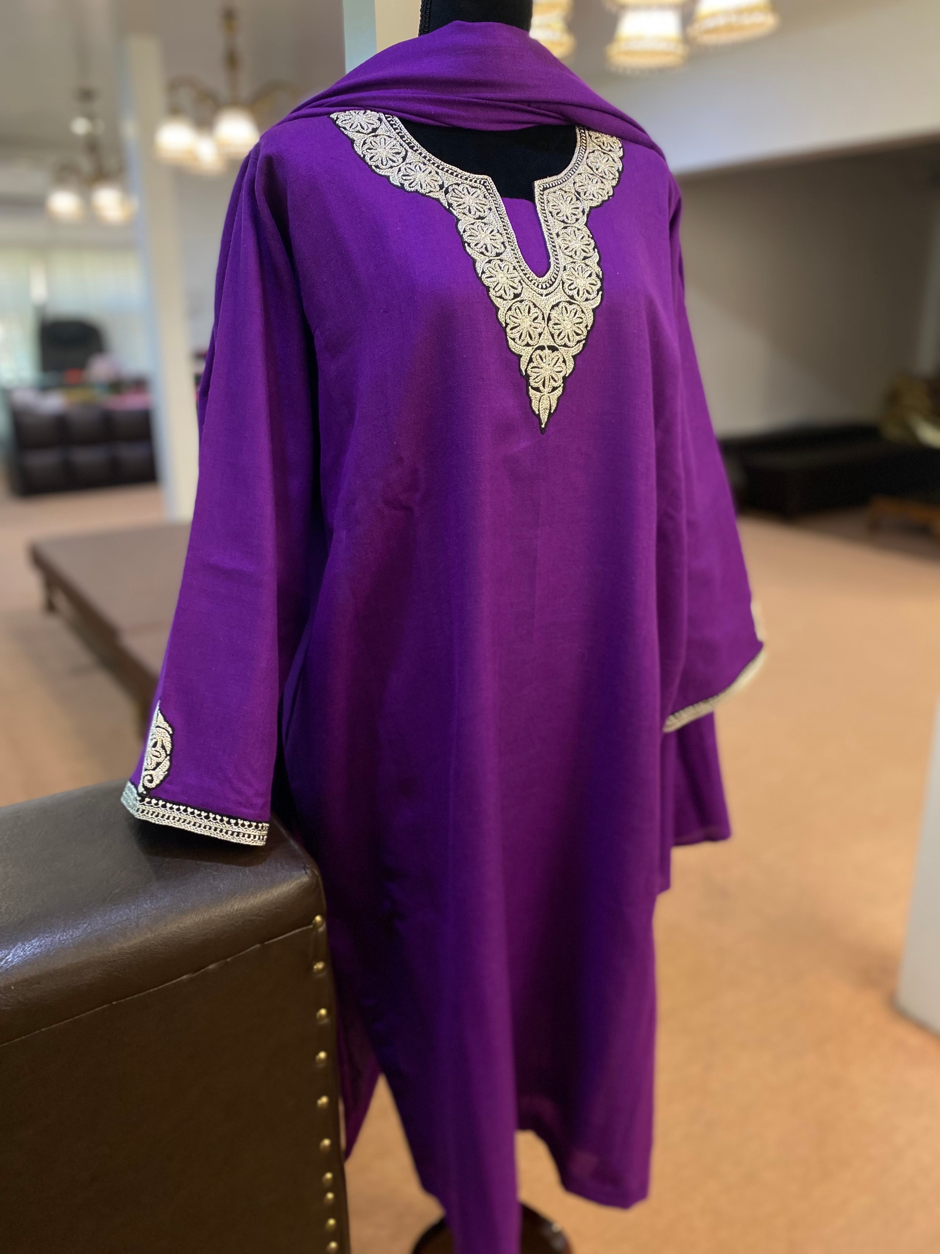 Pure pashmina blend pheran and shawl