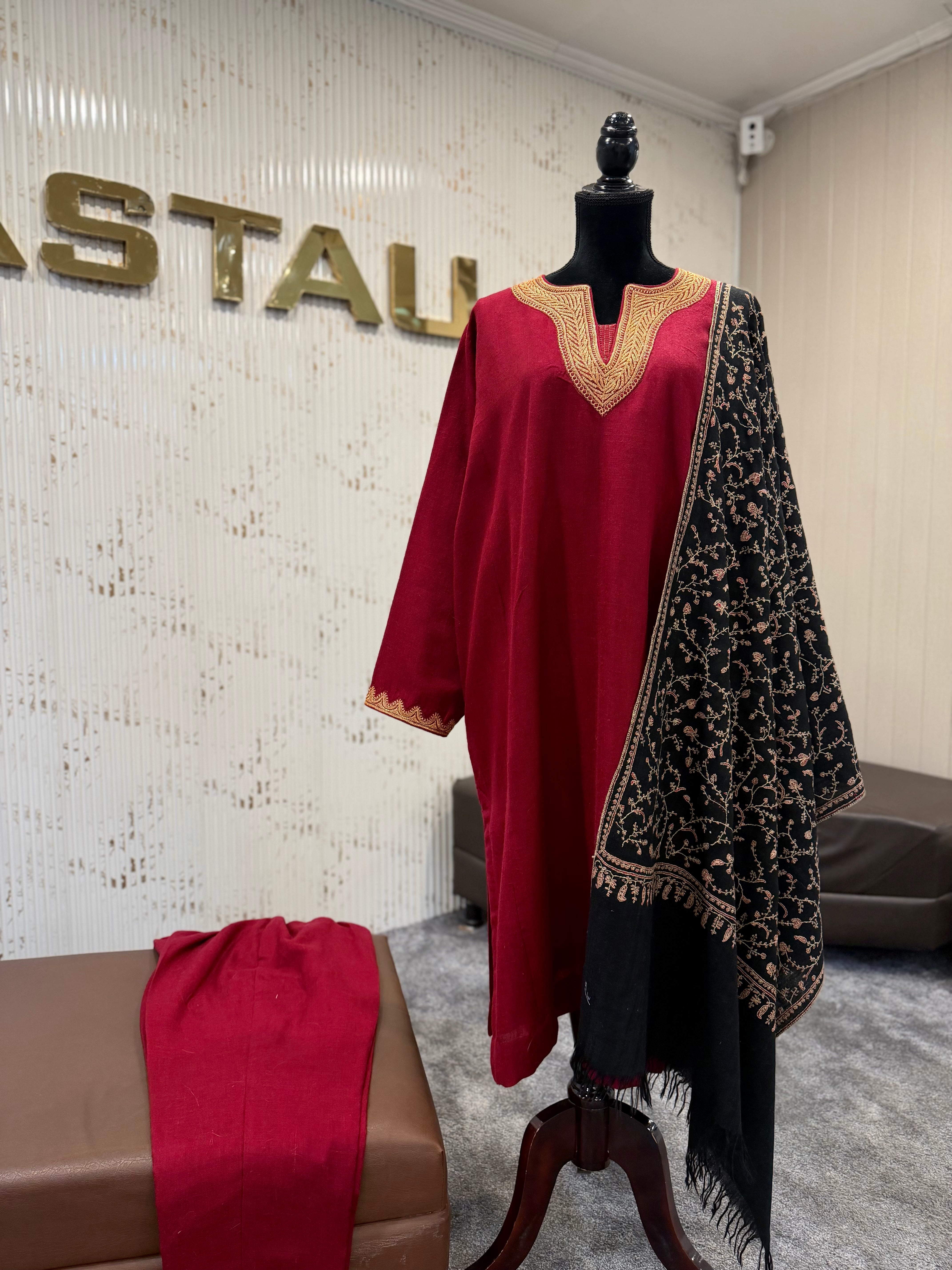 Purepashmina blend pheran set pwb535