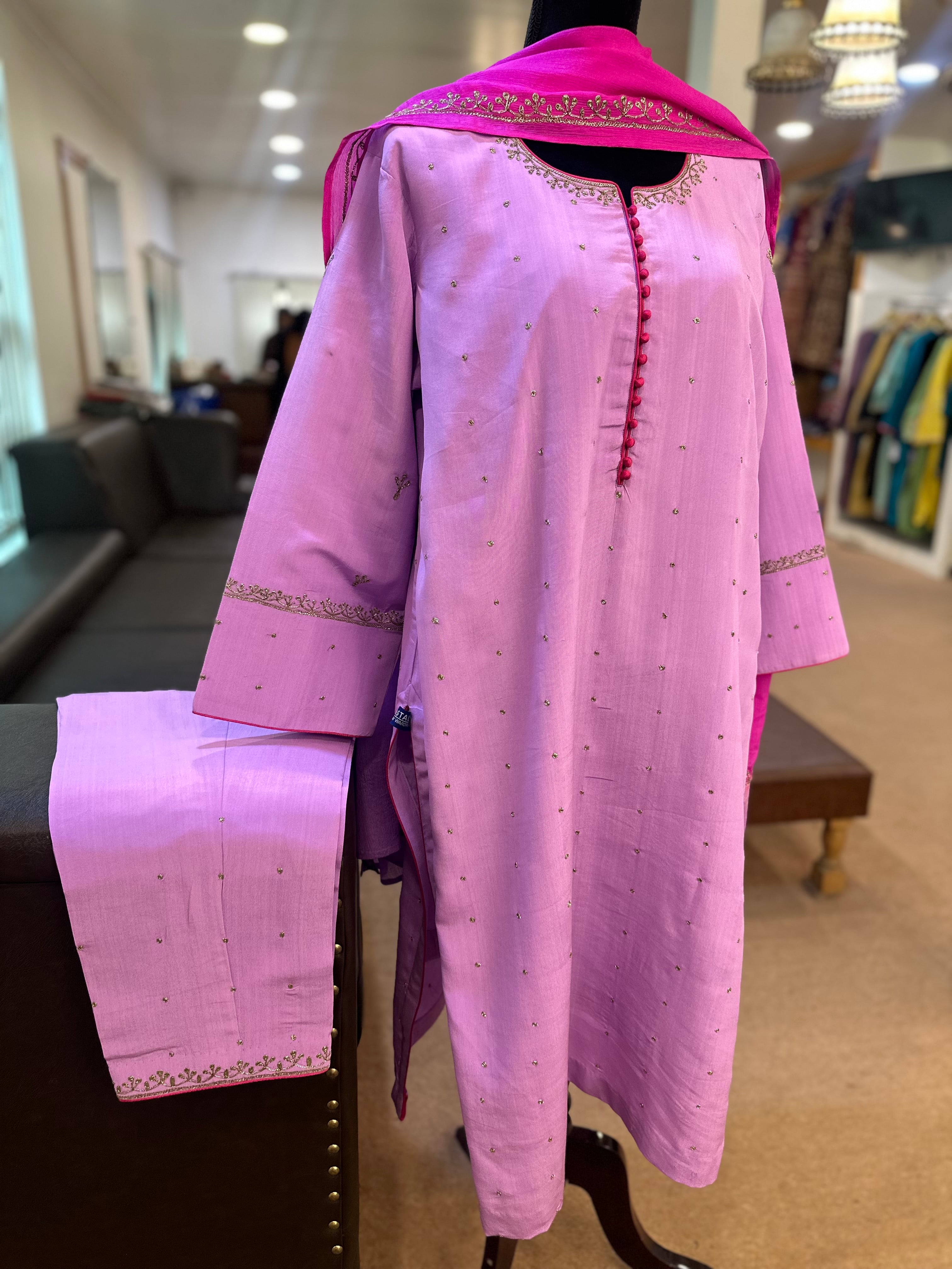 Purecrepe 3 piece kurta set mtks805