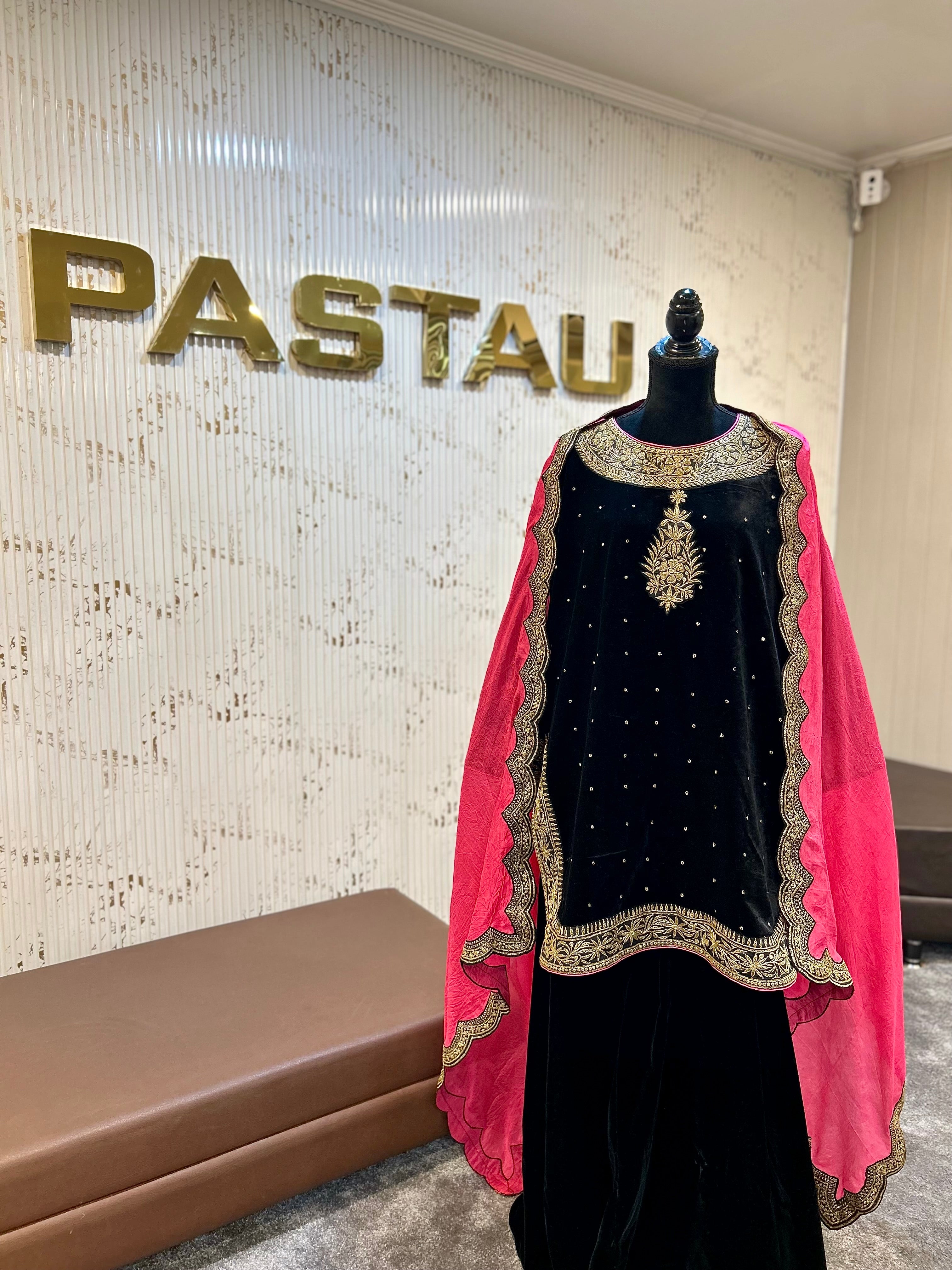 Velvet 3 pc with silk dupatta