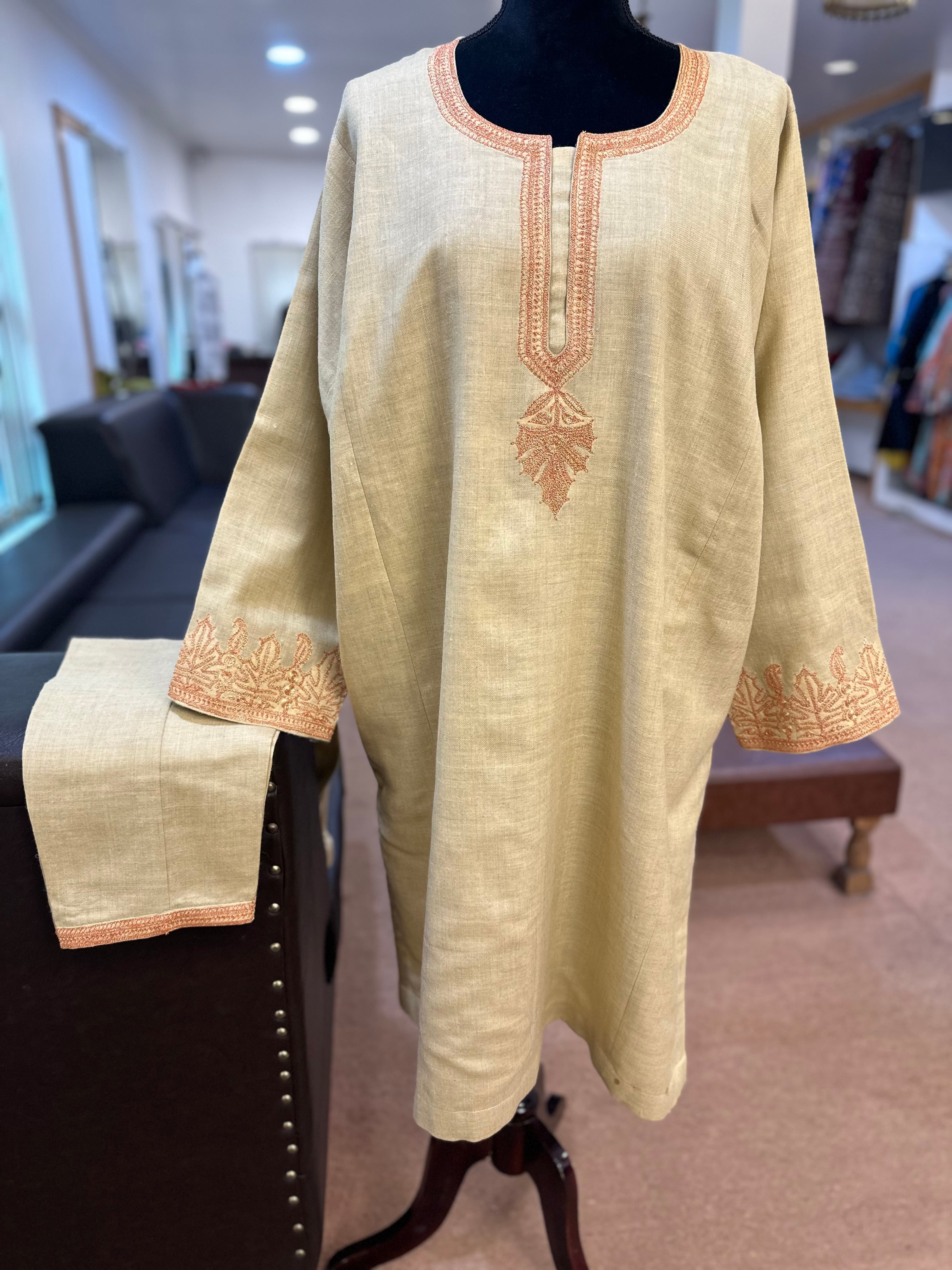 Purepashmina blend pheran set 2 piece