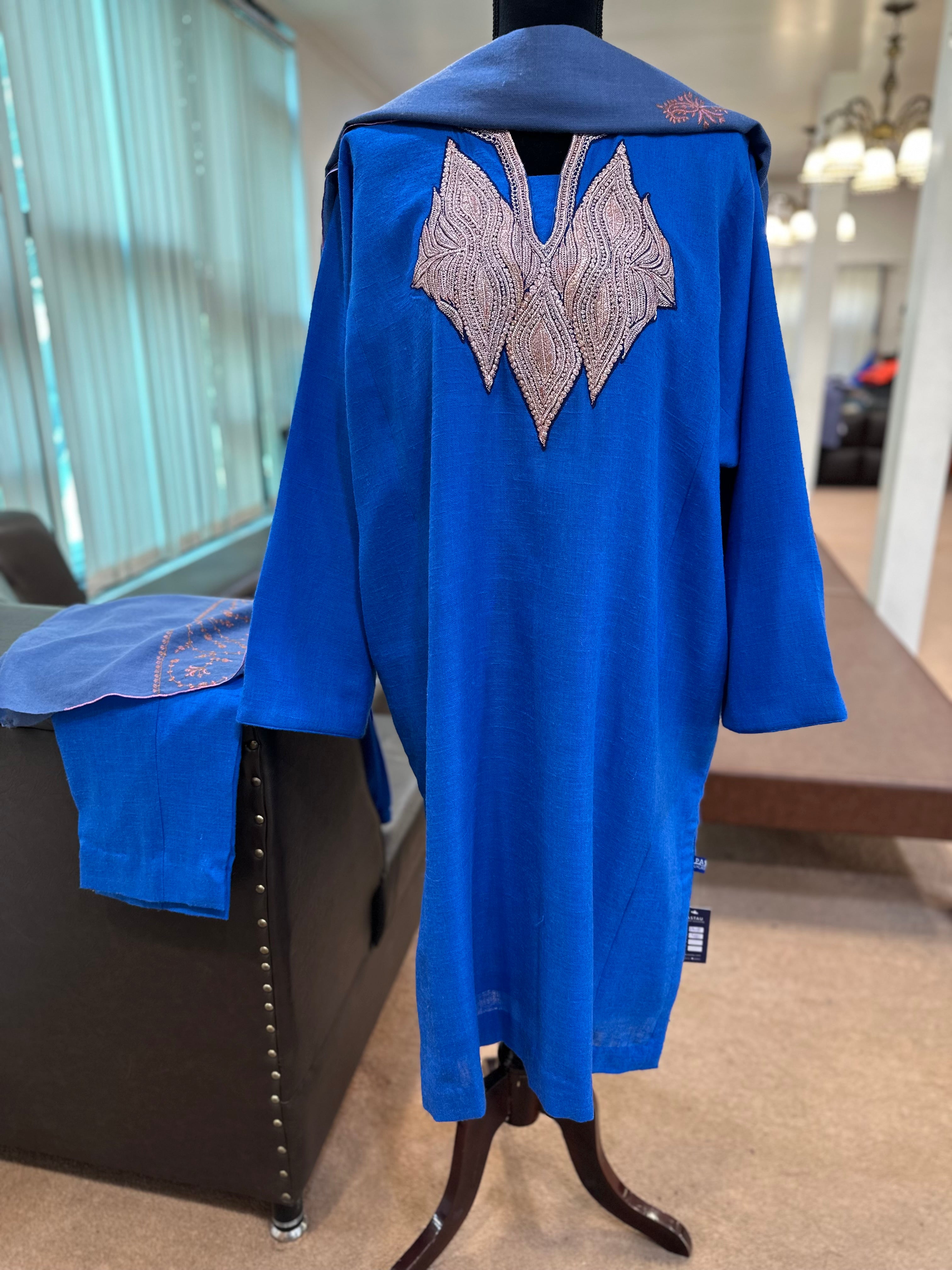 Purepashmina blend handtilla pheran set pwb481