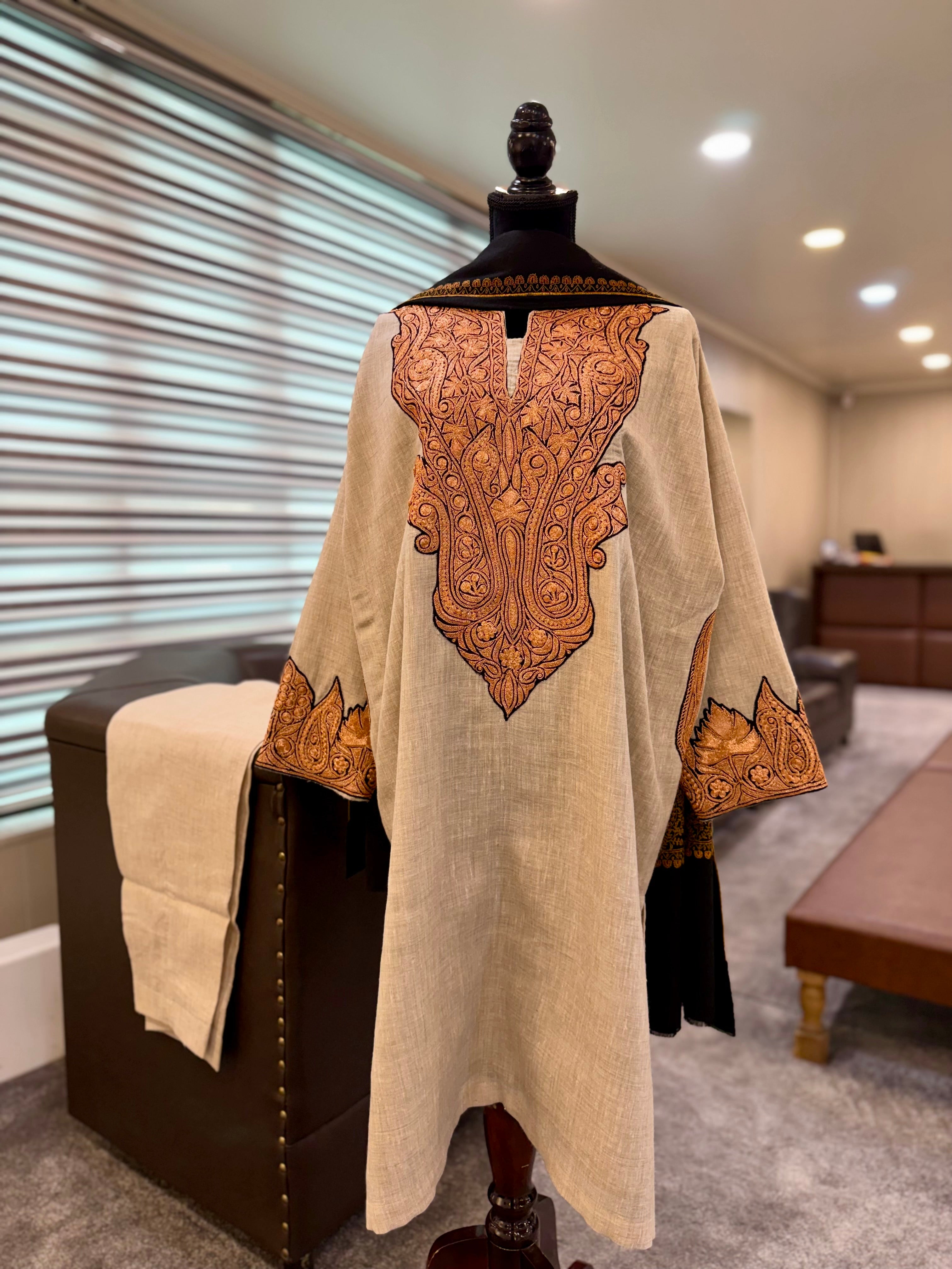 Purepashmina blend pheran style kurta set pwb562