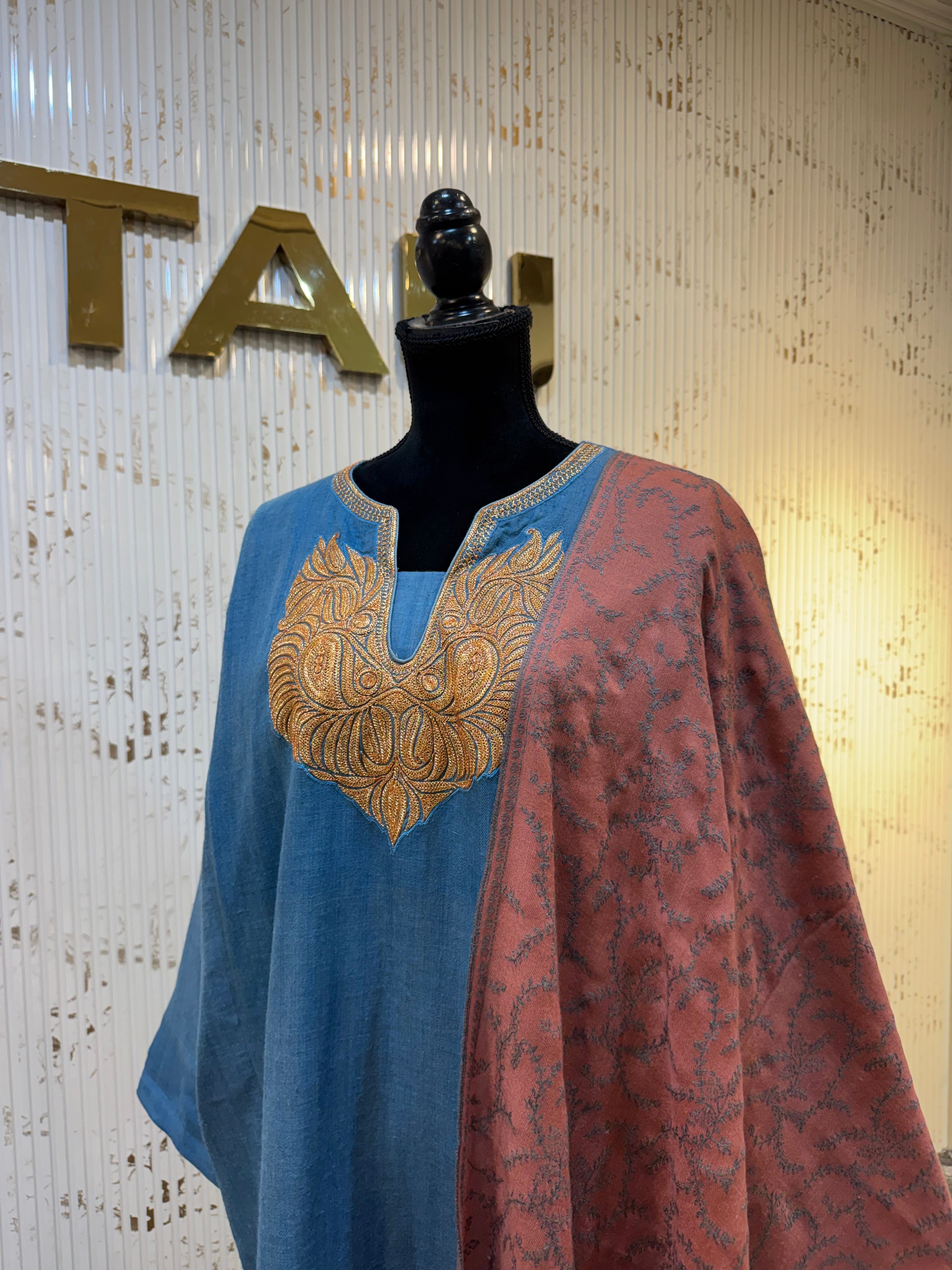 Purepashmina blend pheran pwb608