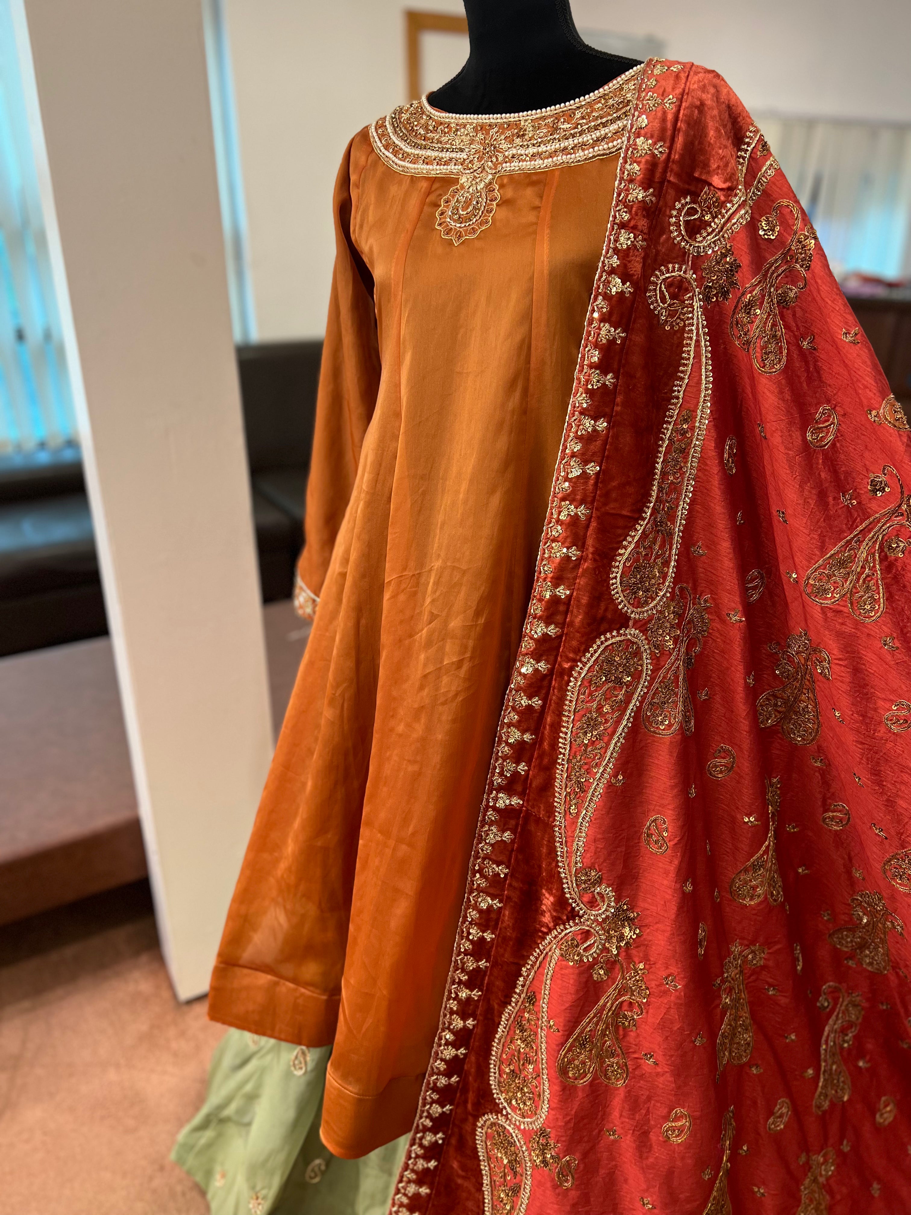 Hand embroidered bridal dress