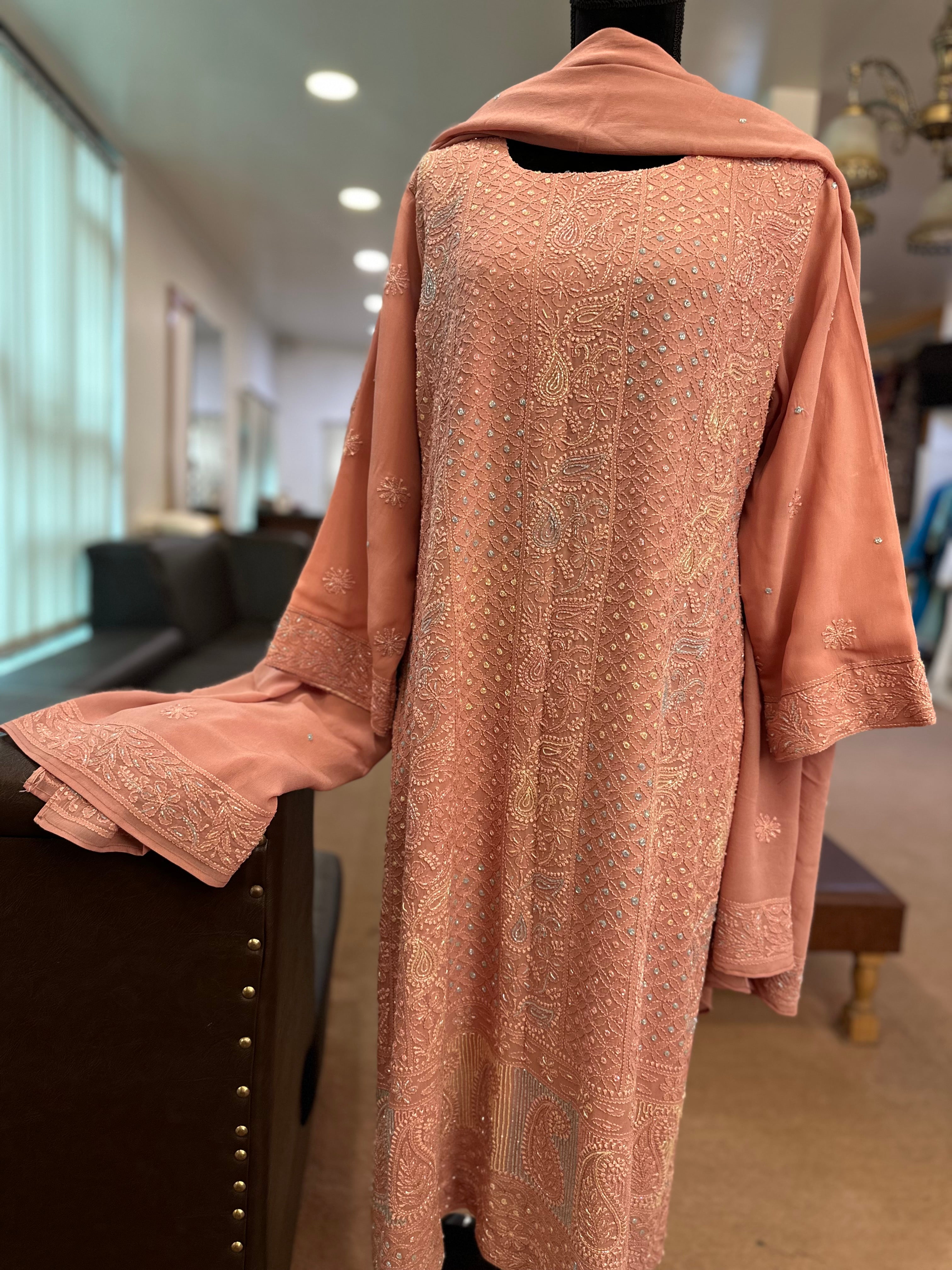 Handwork chickenkari dress 2 piece pbks852