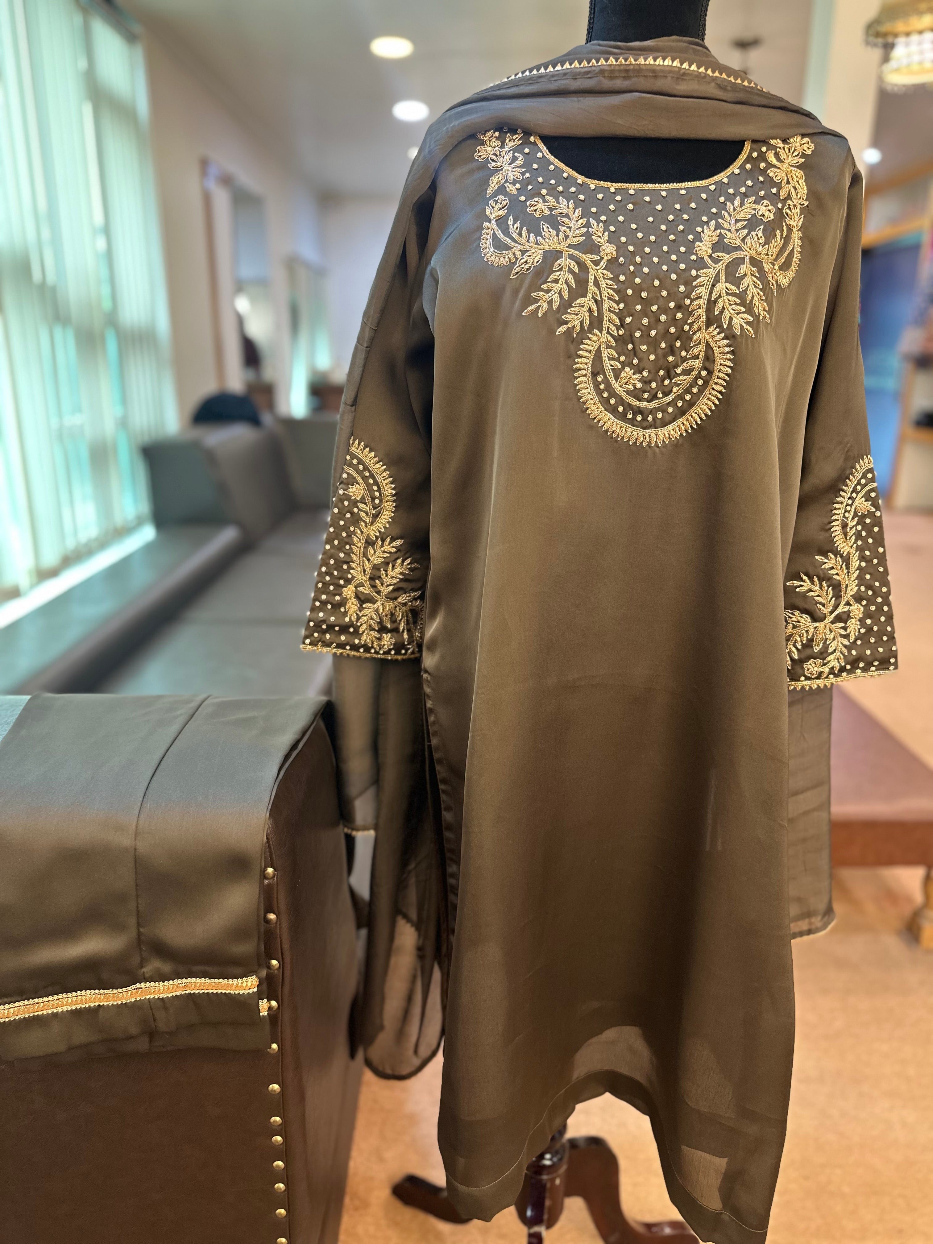 handwork dress design Buy Pink Silk Handwork Gown