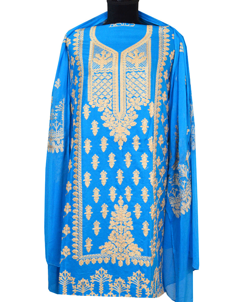 unstitched 3piece embroidery suit fabric FS011