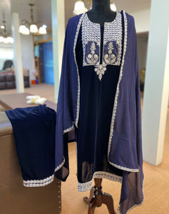 Hand tilla pheran set 3pc stitched