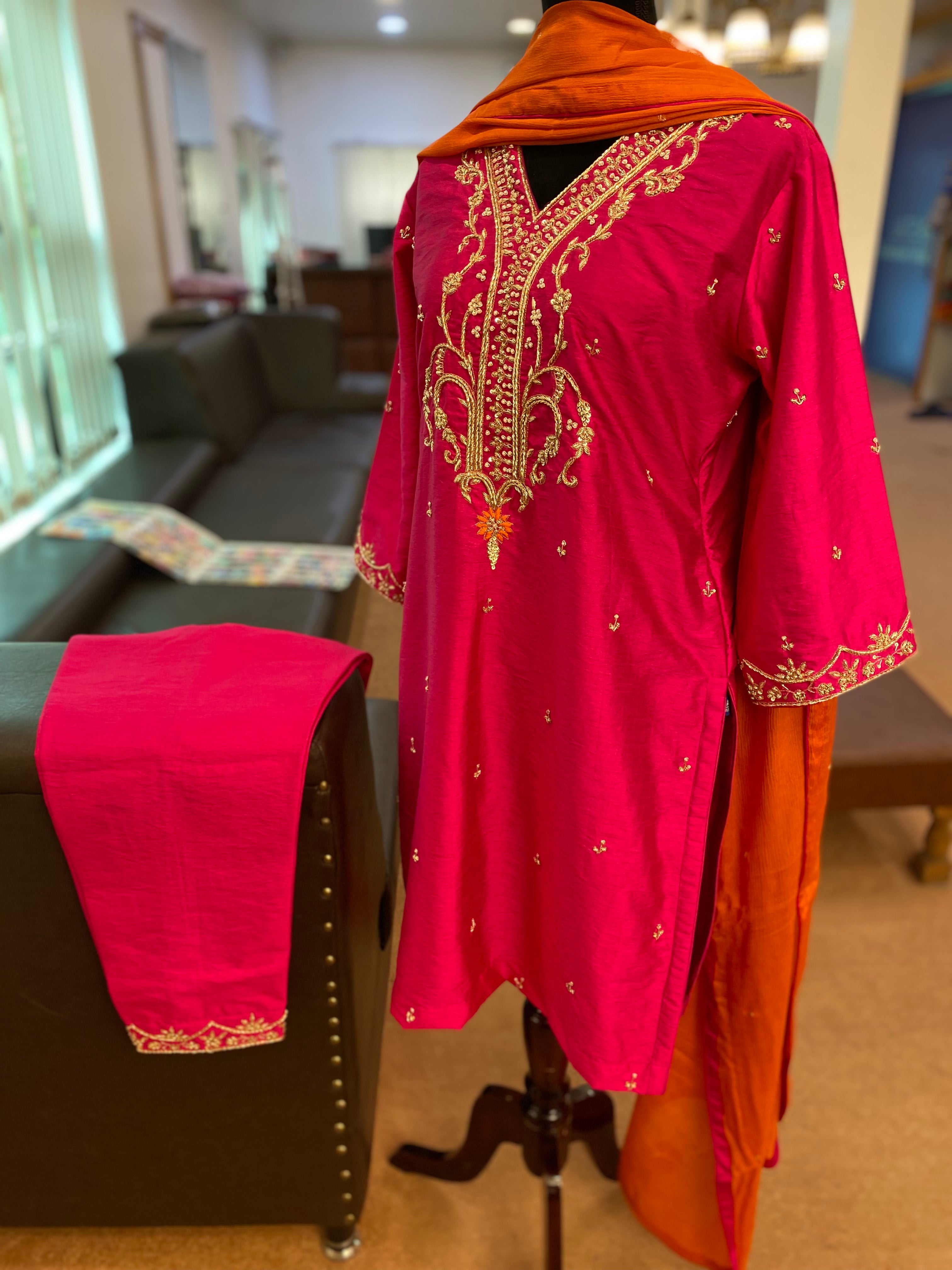 Hand embroidered dress 3pc stitched