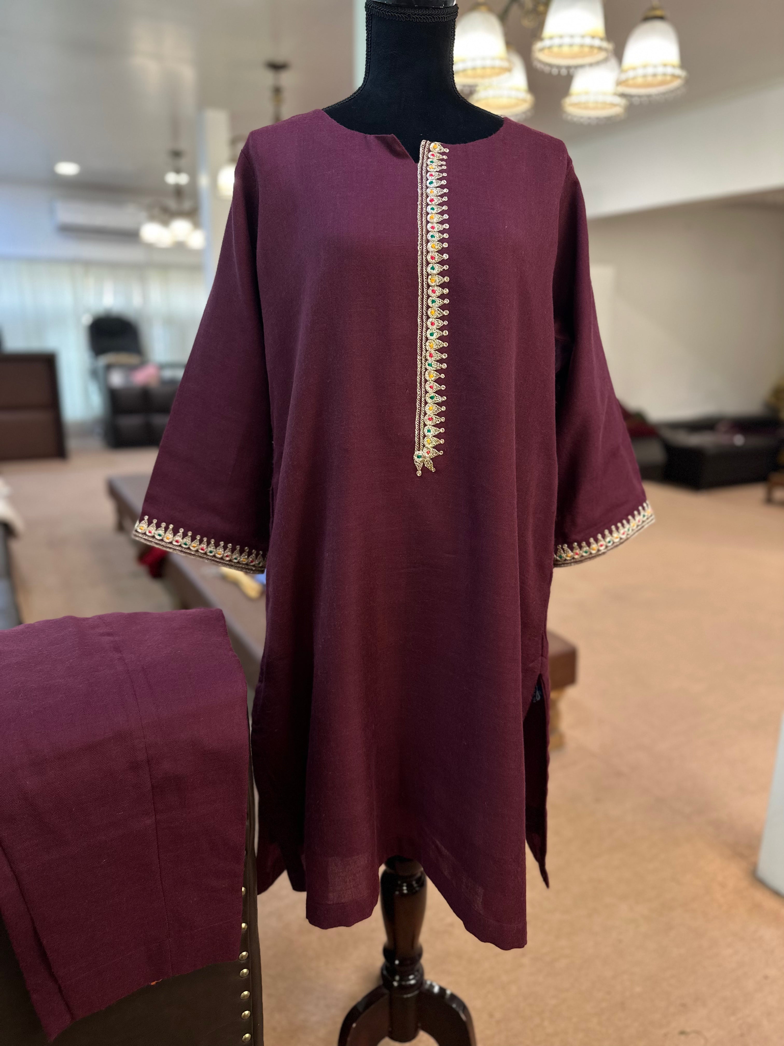 Pure pashmina blend kurta set 2pc