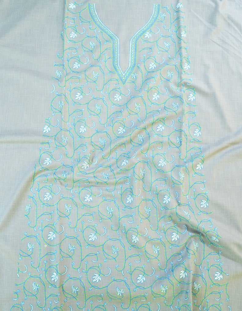 light natural unstitched hand sozni fabric HSHS006
