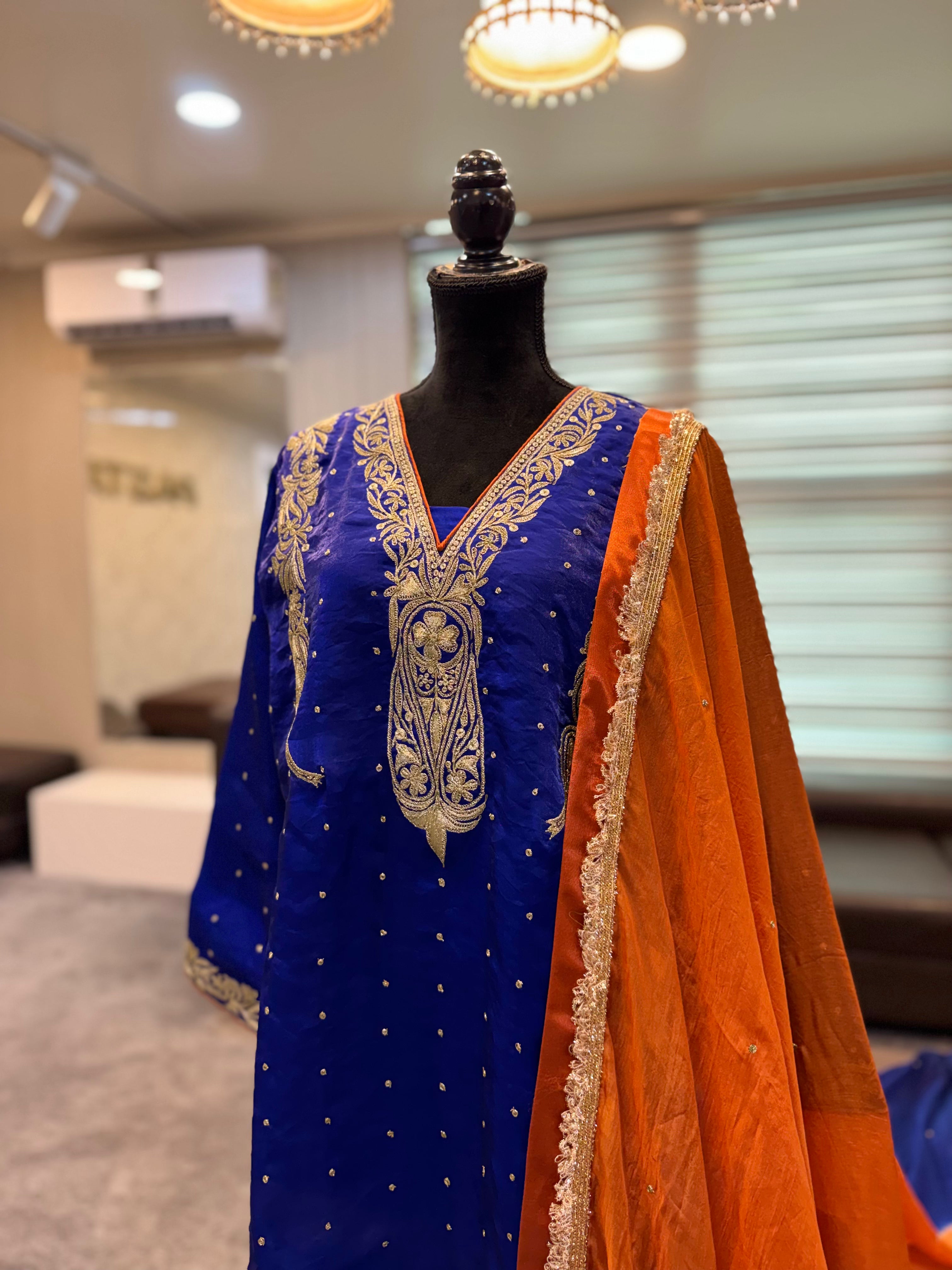 Cobalt Tilla Embroidered Kurta Set mtks854