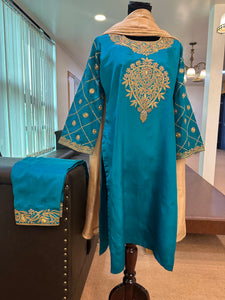 Tilla kurta set puresilk