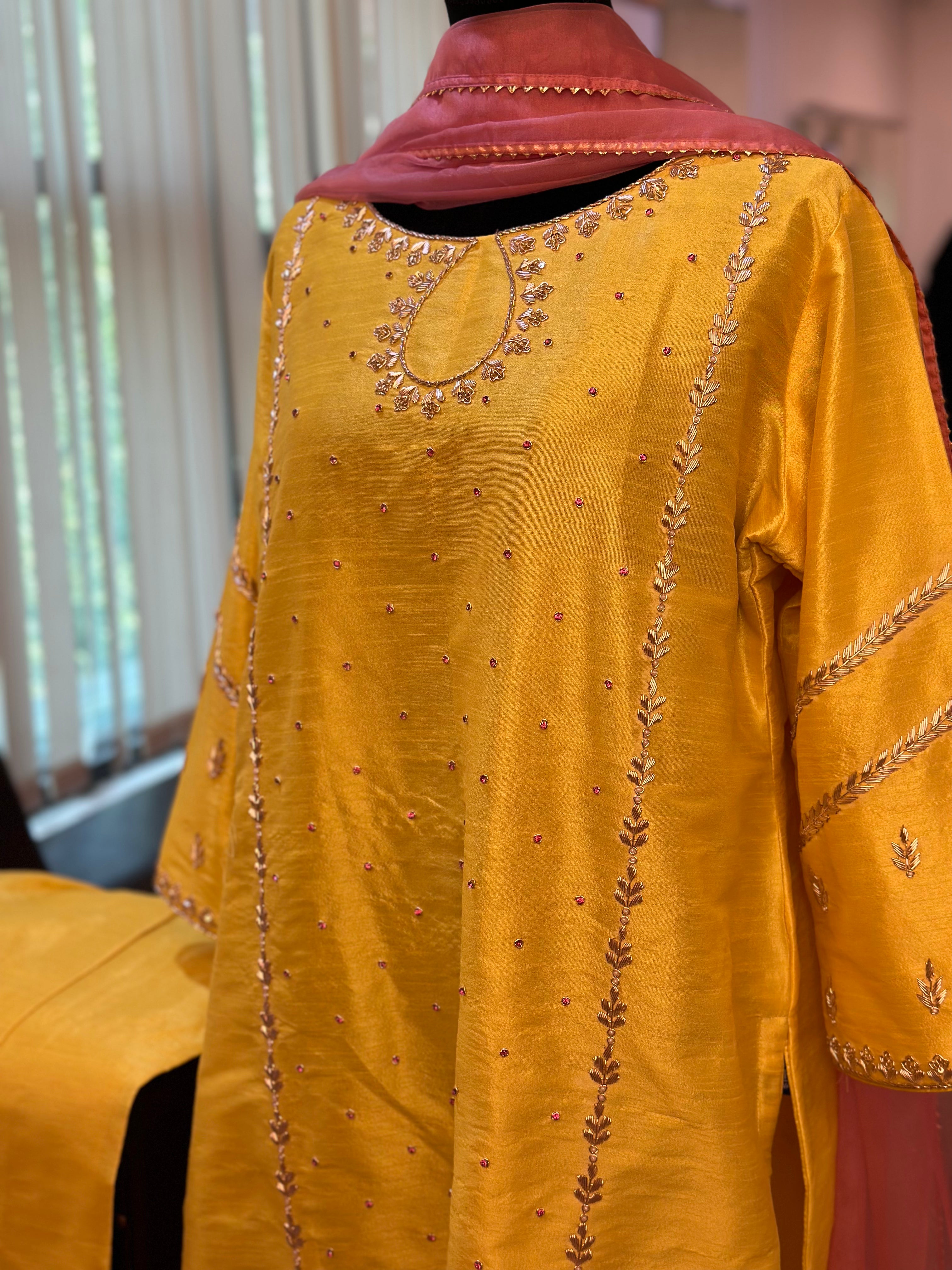 Hand embroidered dress 3pc stitched pbks617