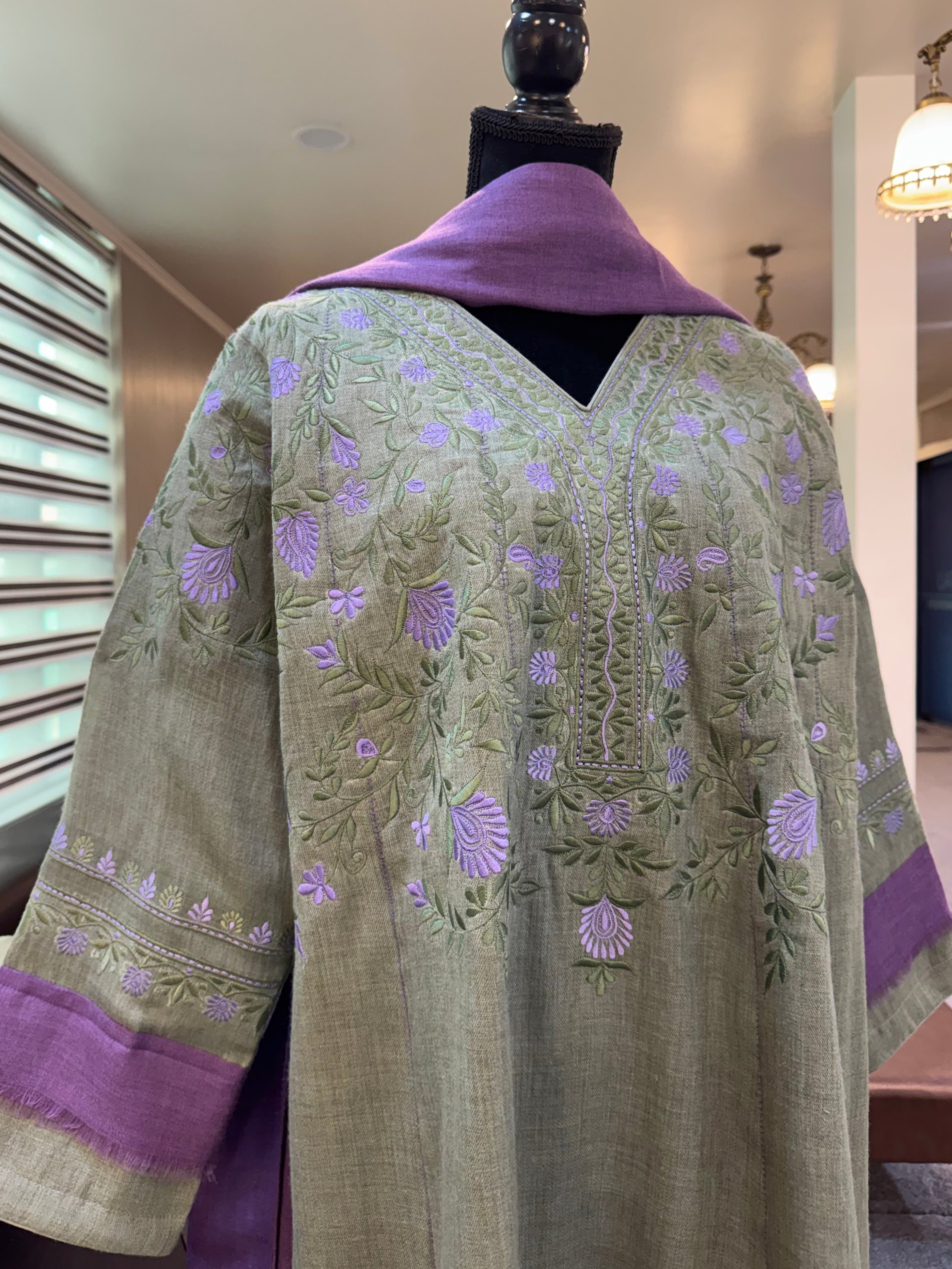 Purepashmina blend 3 piece kali kurta pwb654