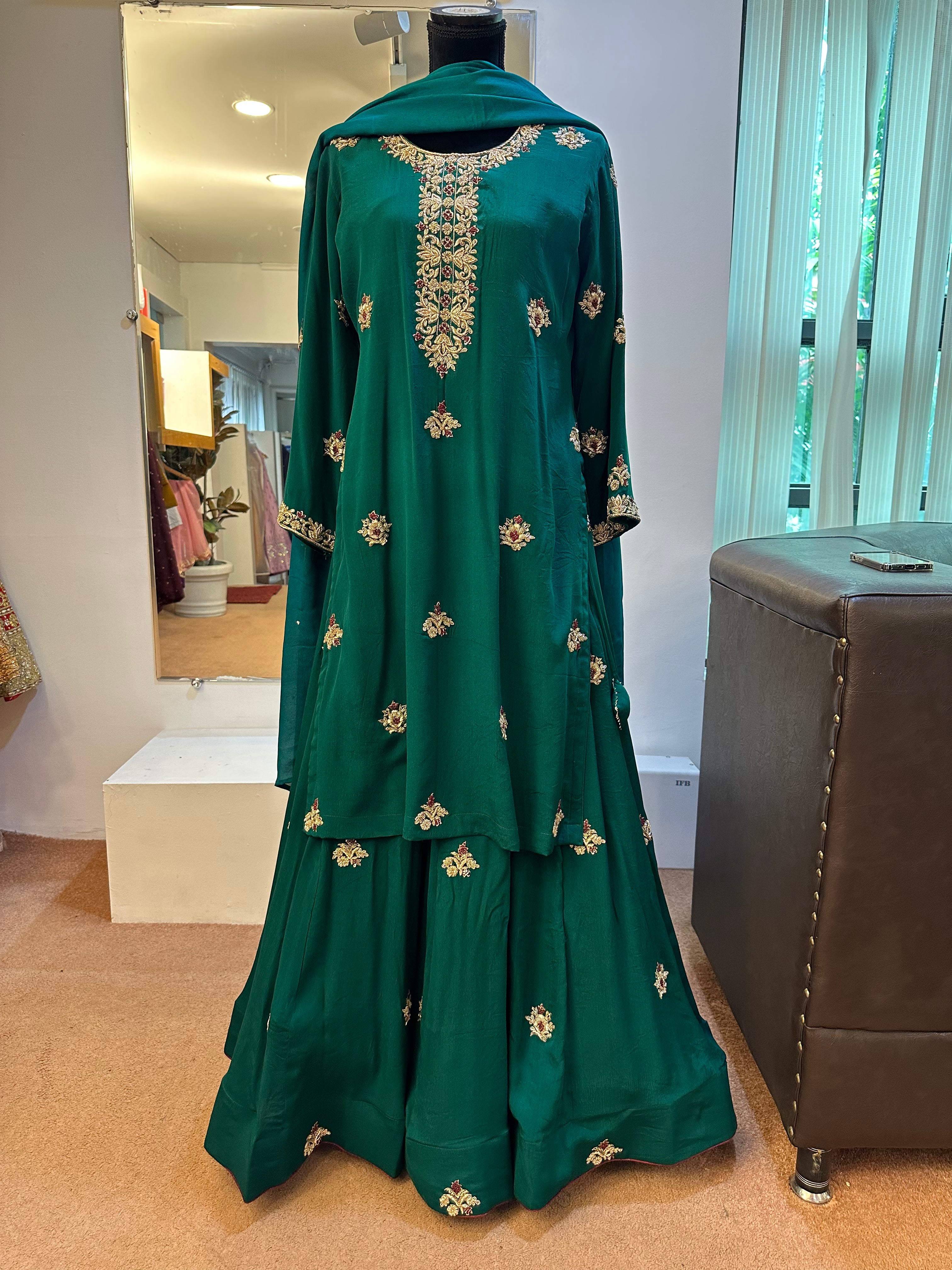 Handembroidered kali skirt  set