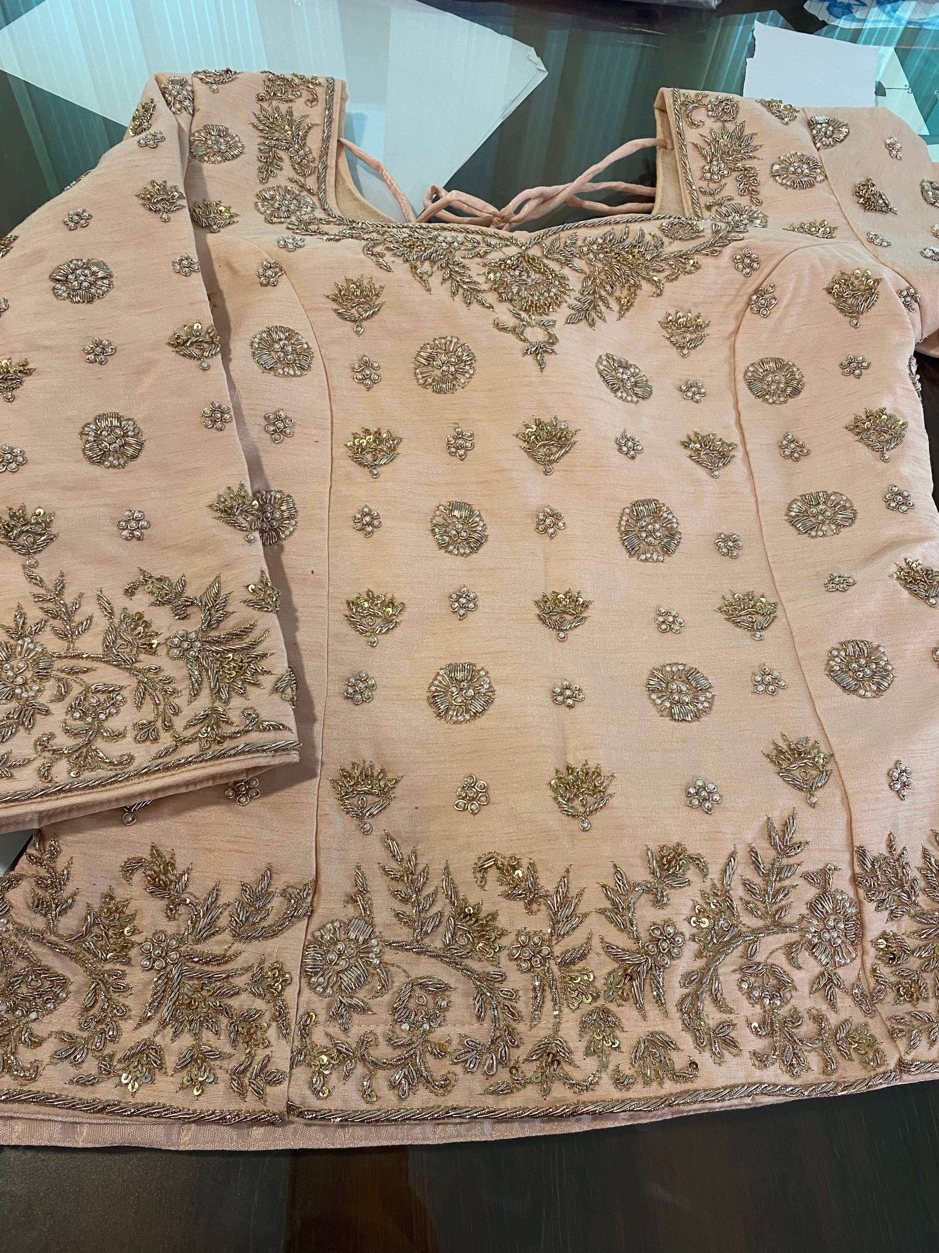 Hand embroidered bridal lehanga