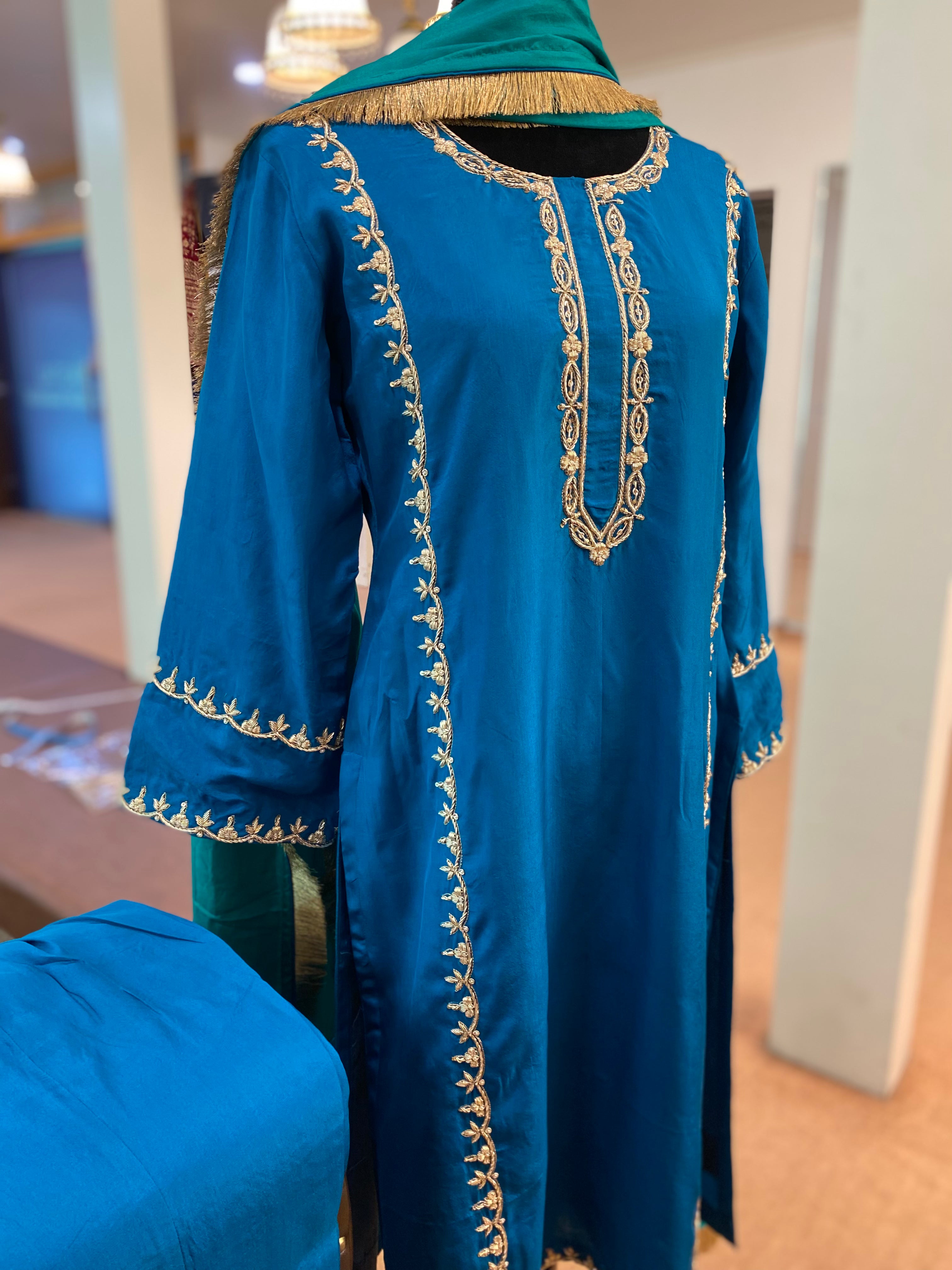 Pure silk dress 3pc stitched