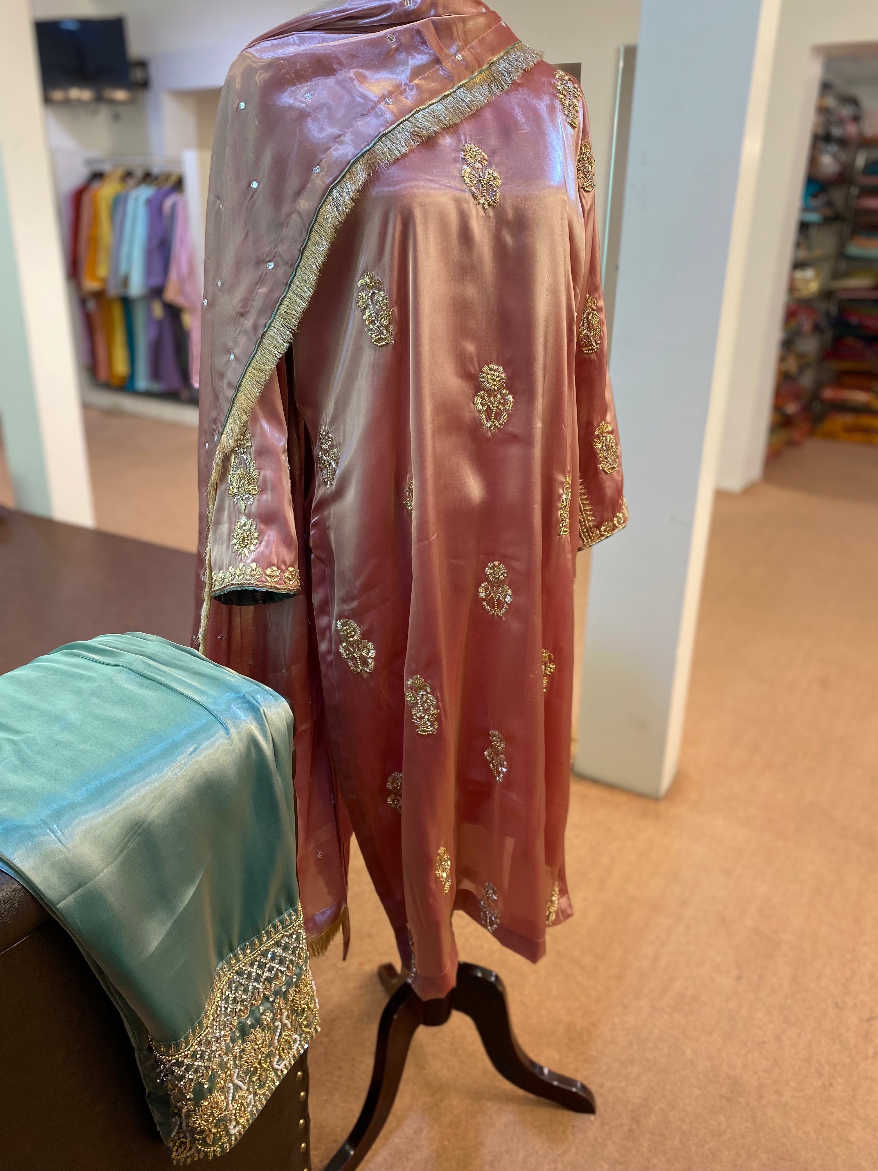 Hand embroidered dress 3pc stitched