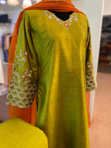 Hand embroidered dress 3pc stitched