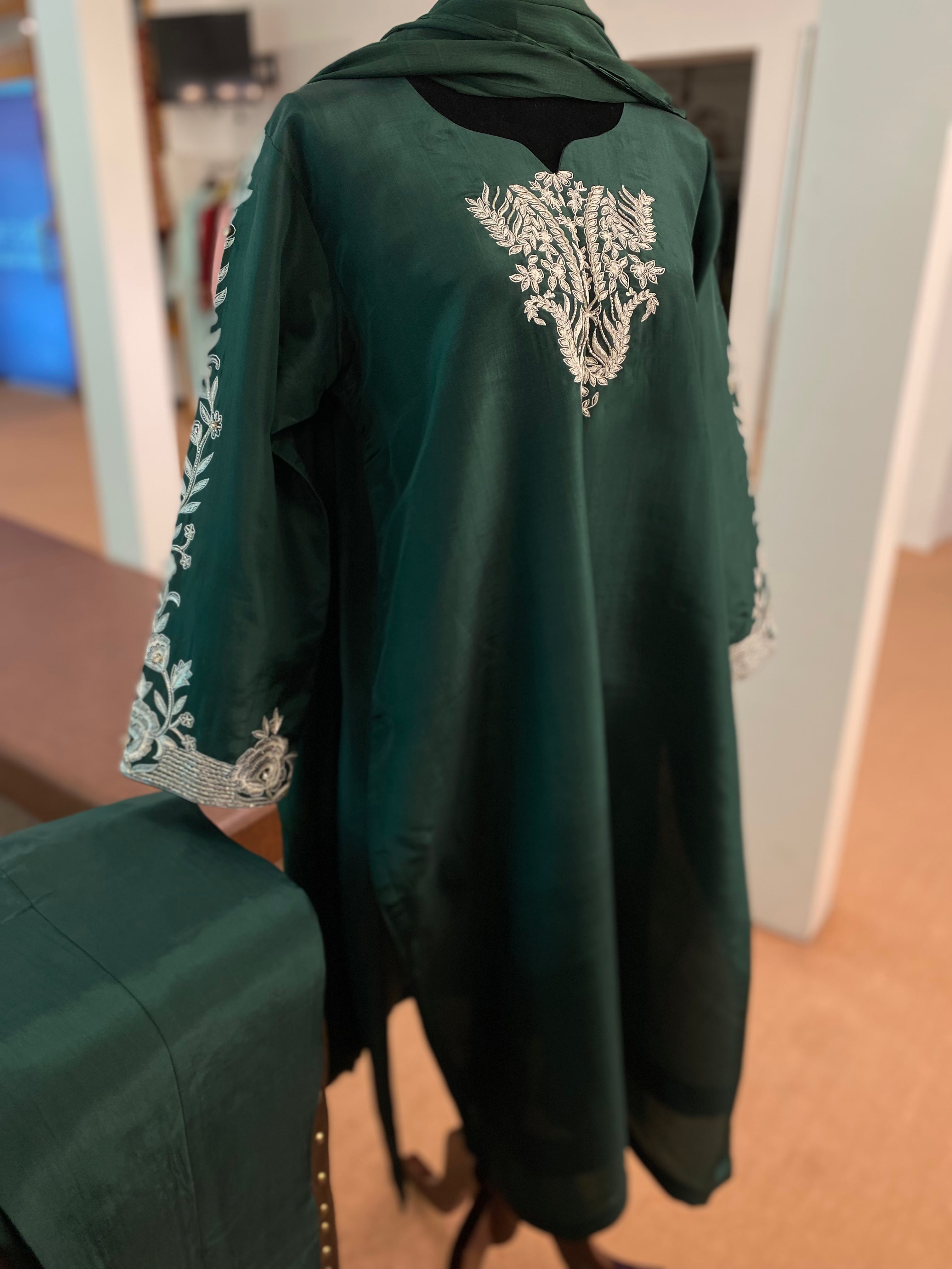 Hand embroidered kurta set 3pc stitched pbks442