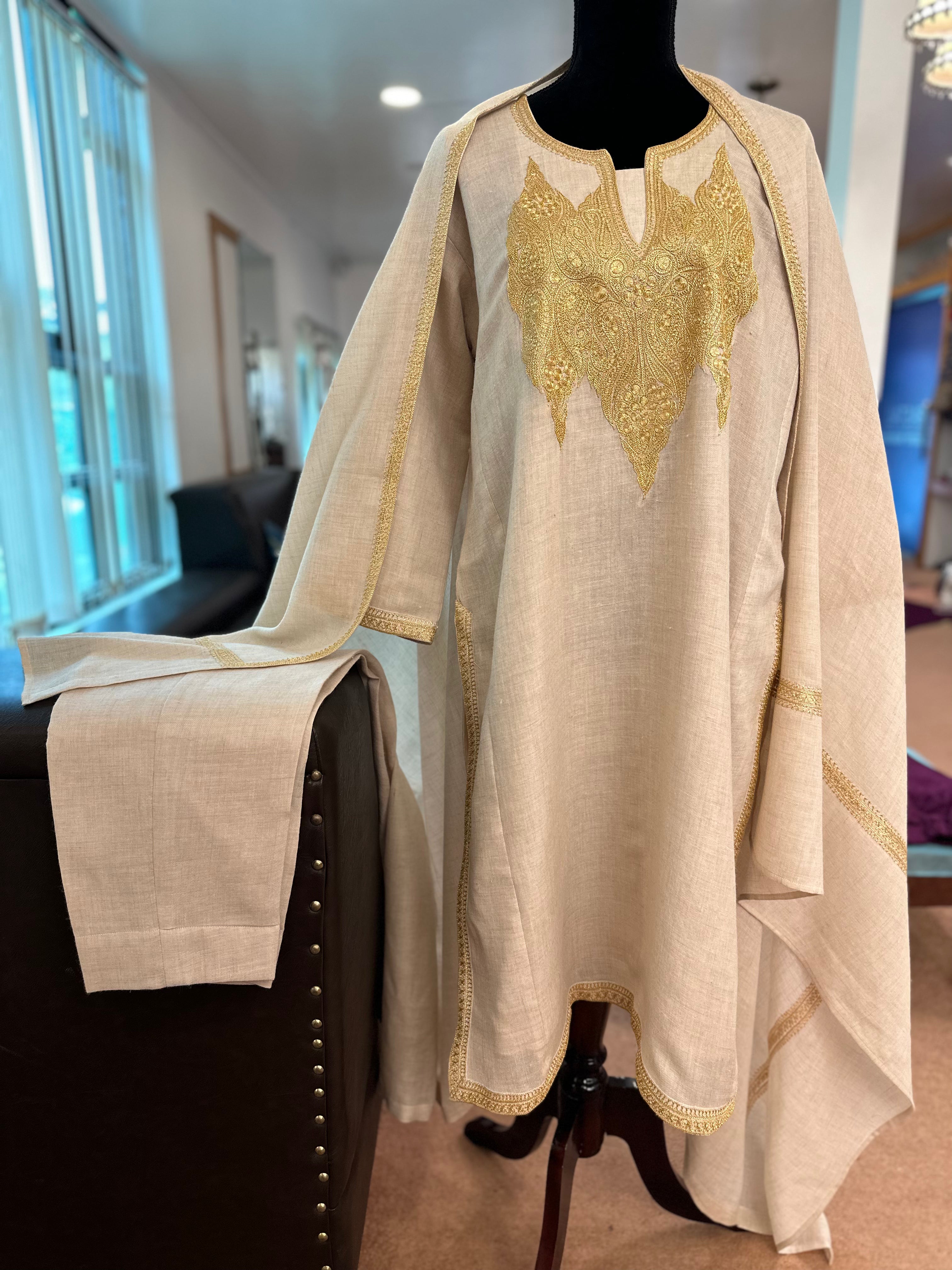 Pashmina blend kurta set 3 piece