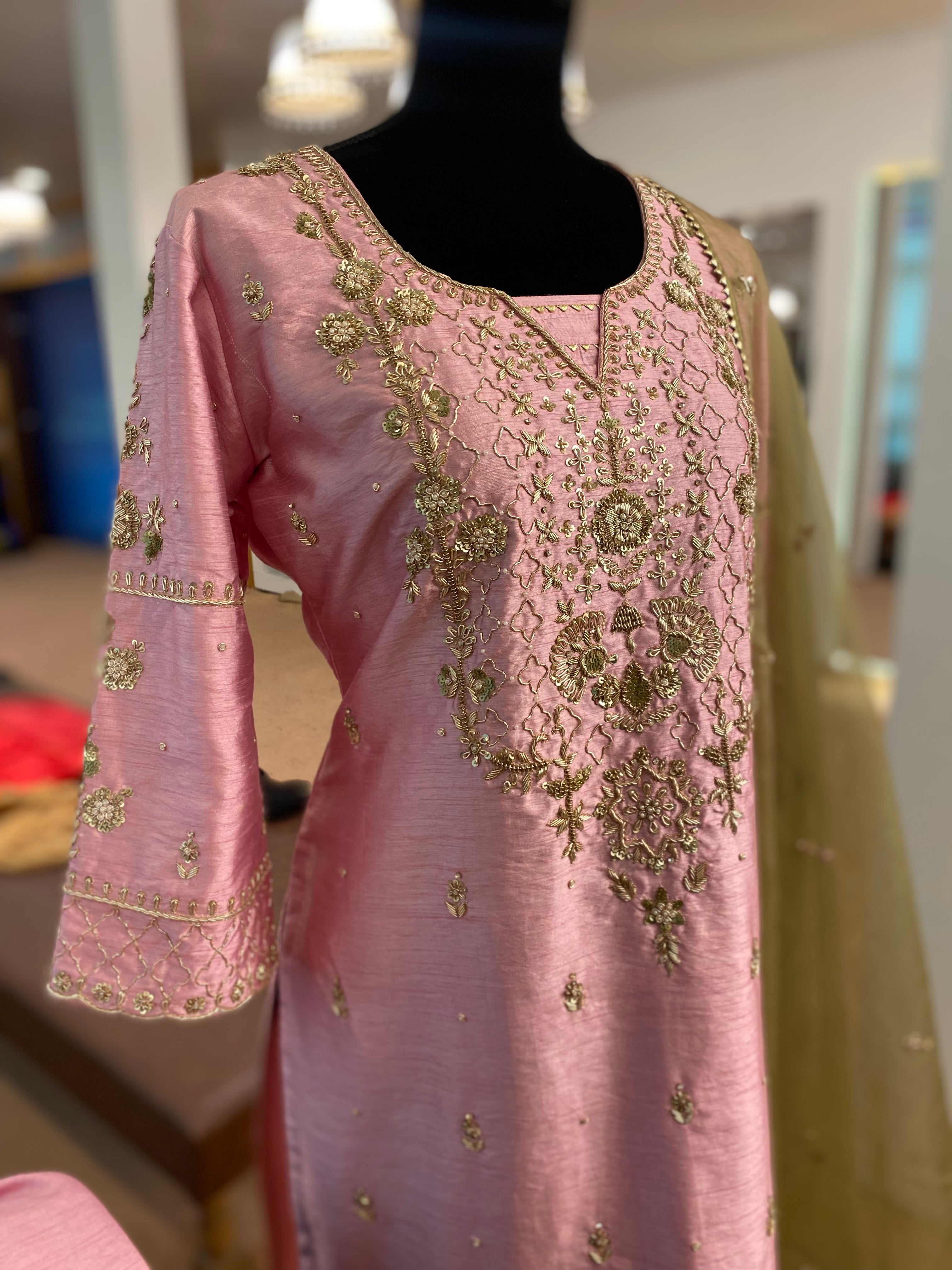 Hand embroidered Dress 3pc stitched