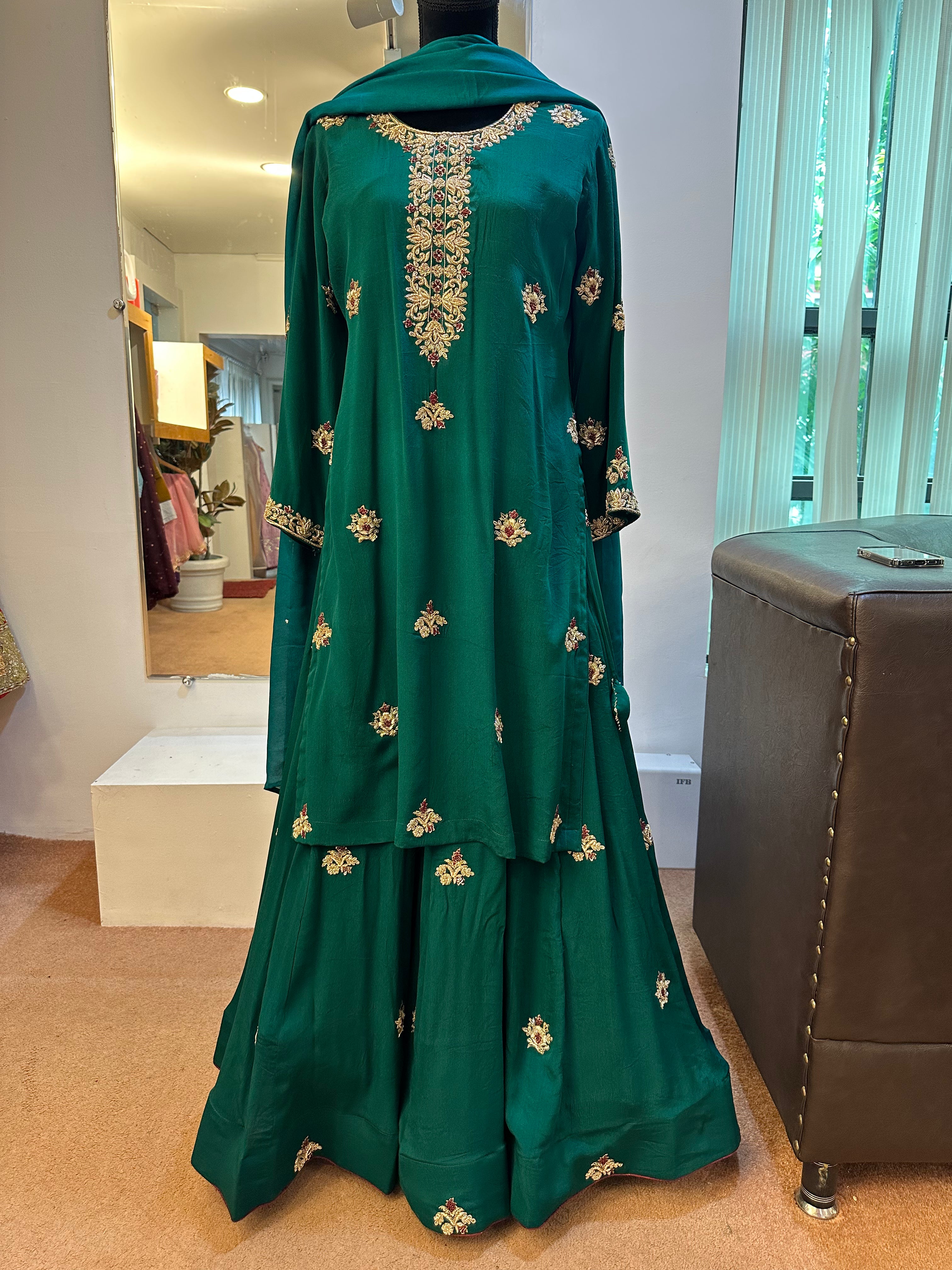 Handembroidered kali skirt  set