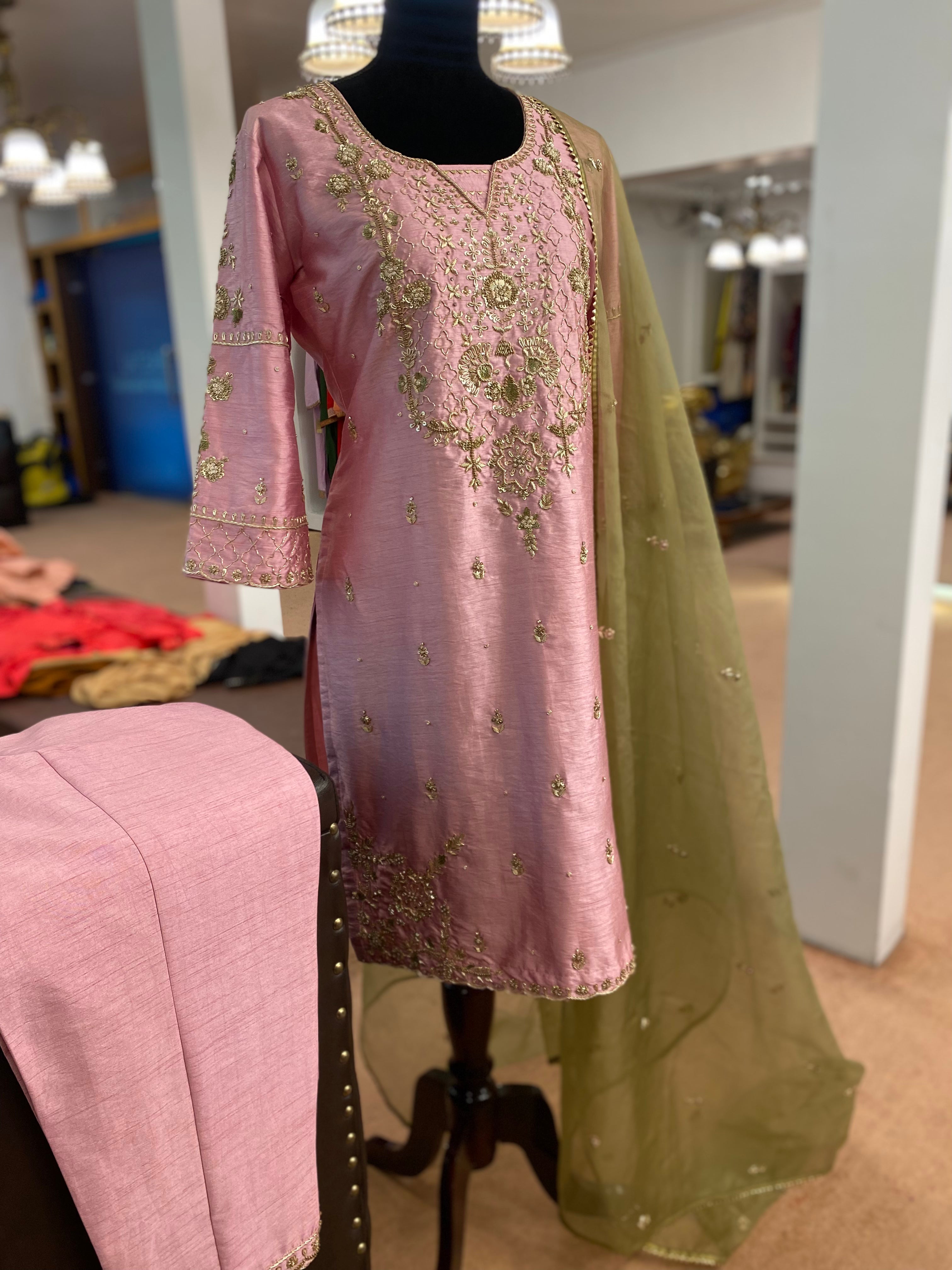 Hand embroidered Dress 3pc stitched