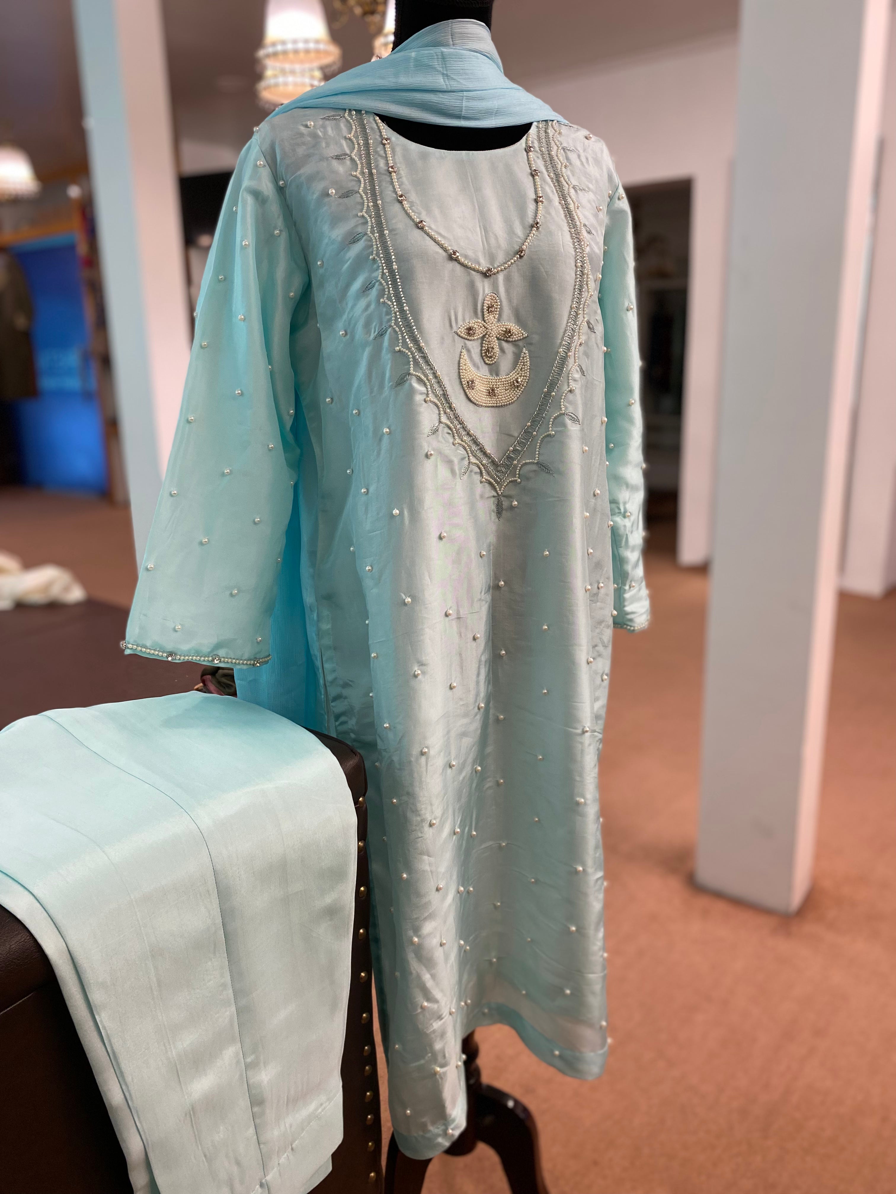 Hand embroidered dress 3pc stitched pbks427