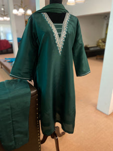 Hand tilla kurta set 3pc stitched Pbks418