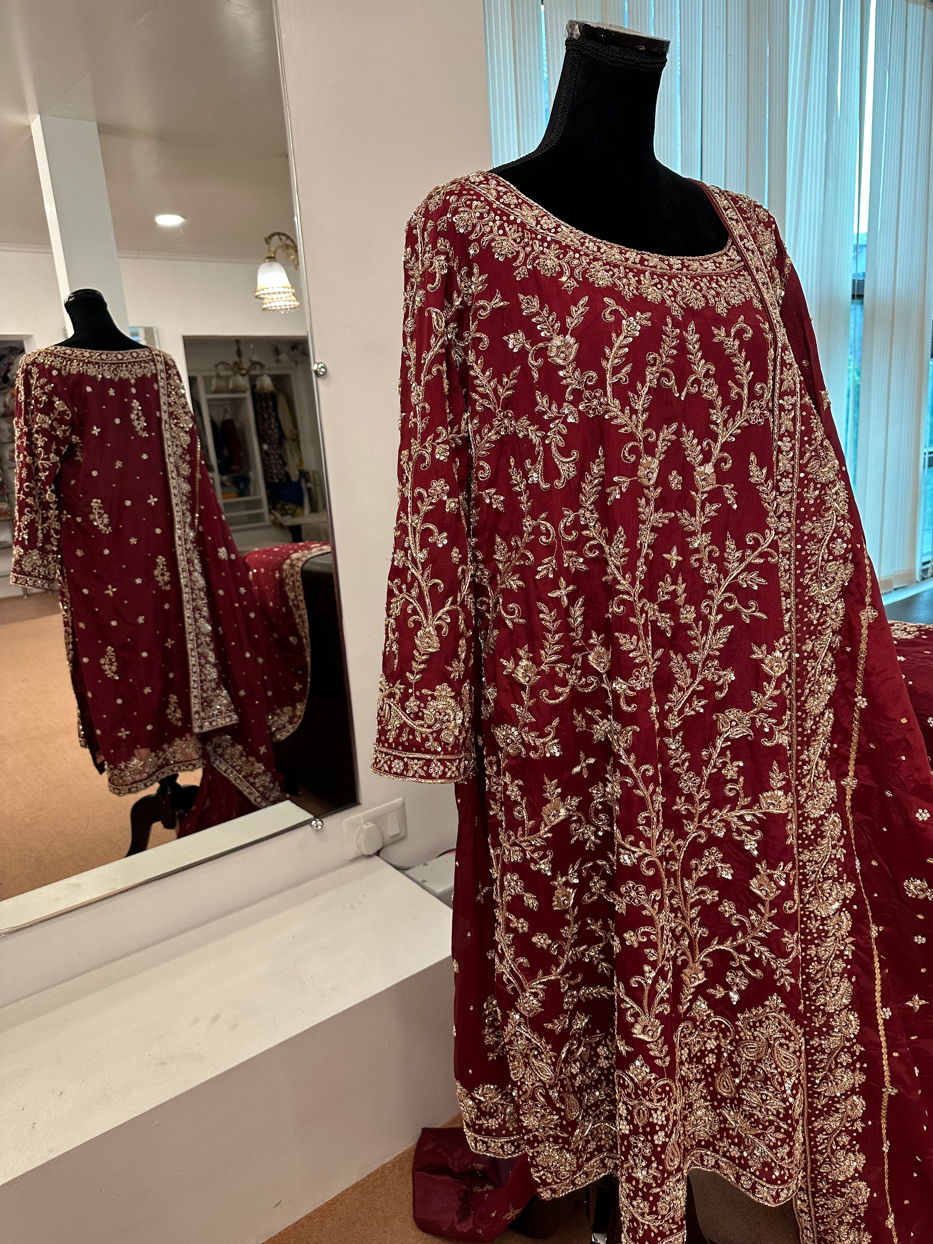 Maroon Bridal lehanga set