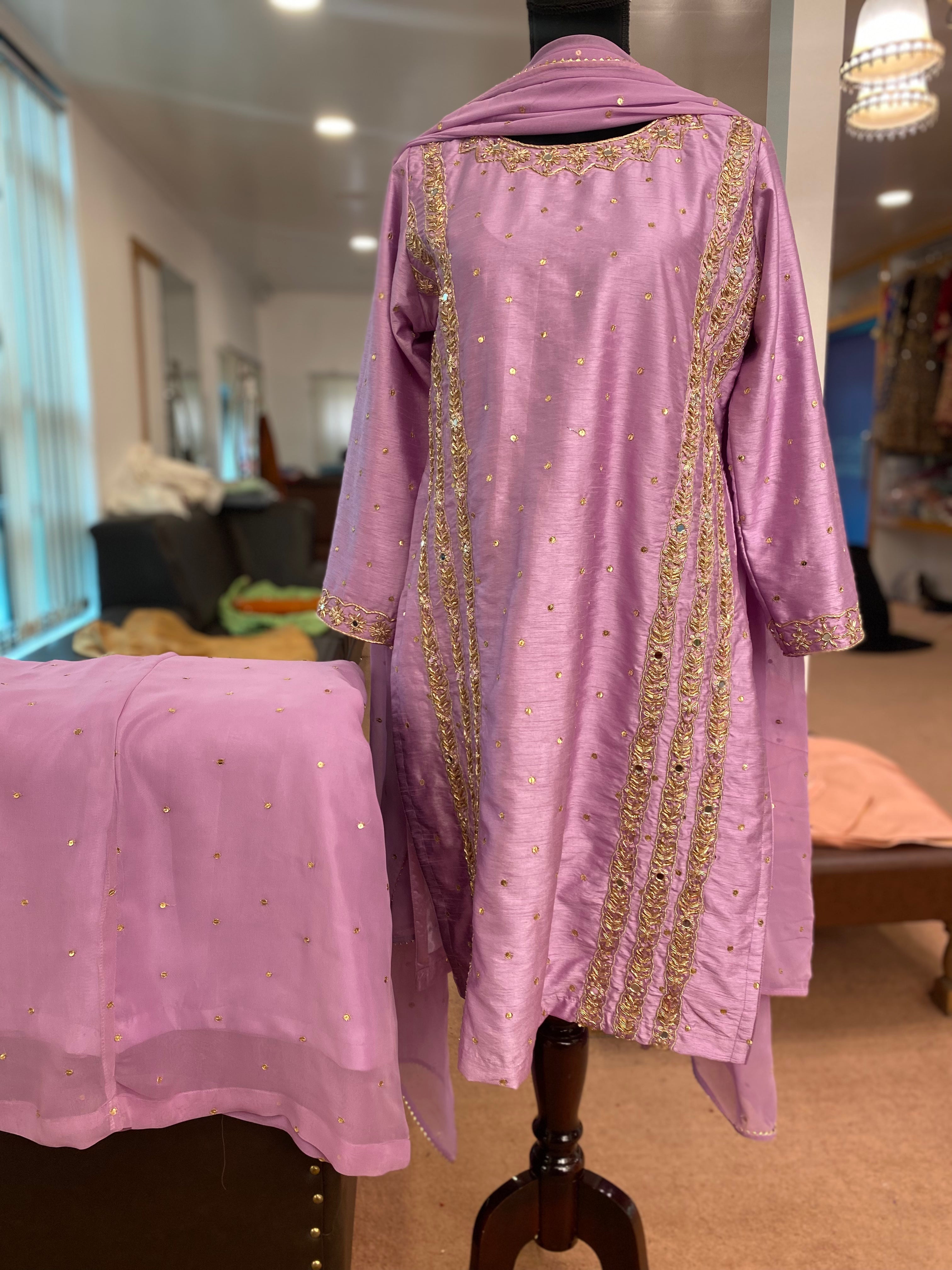 Hand embroidered sharara dress