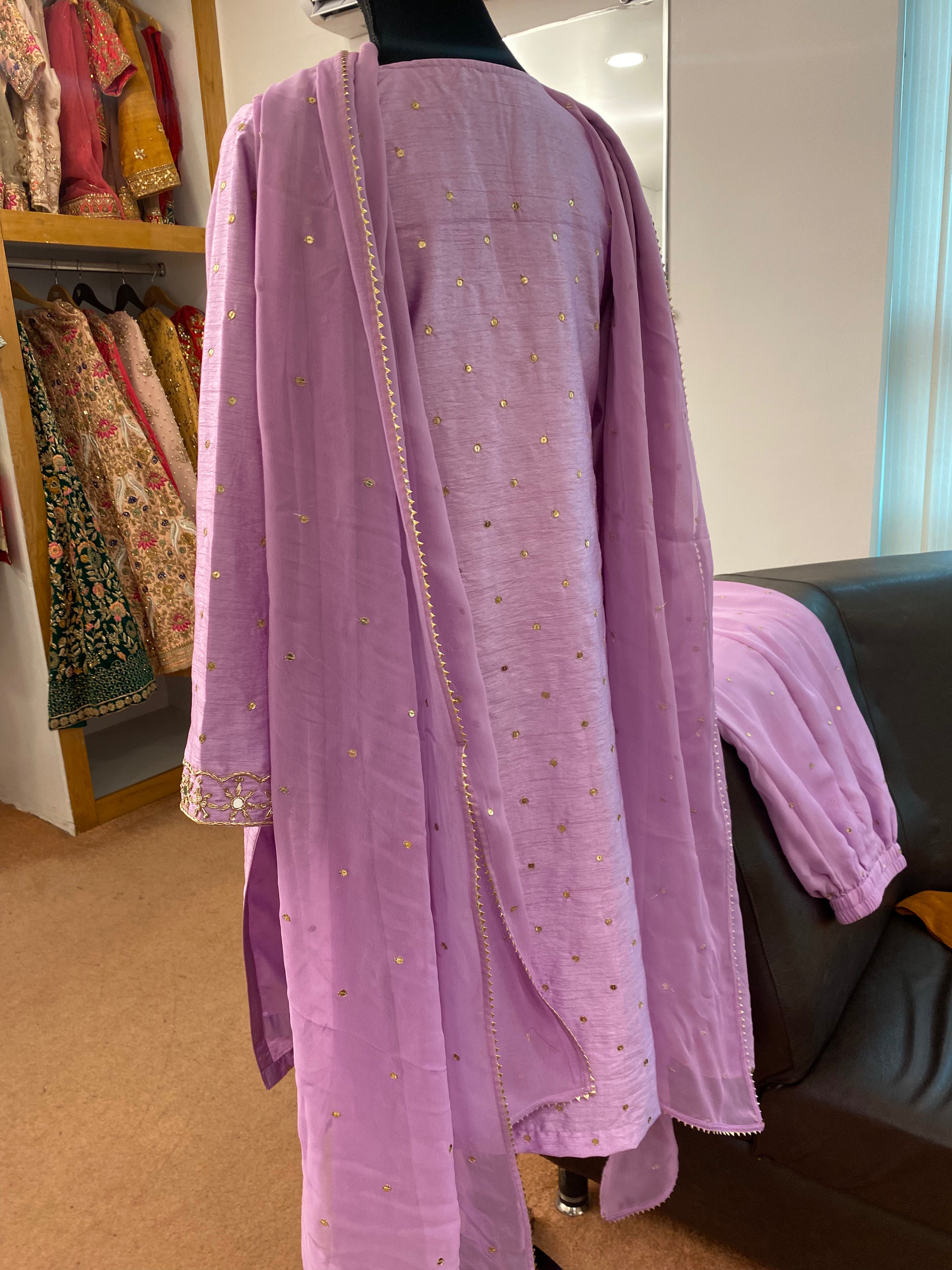 Hand embroidered sharara dress