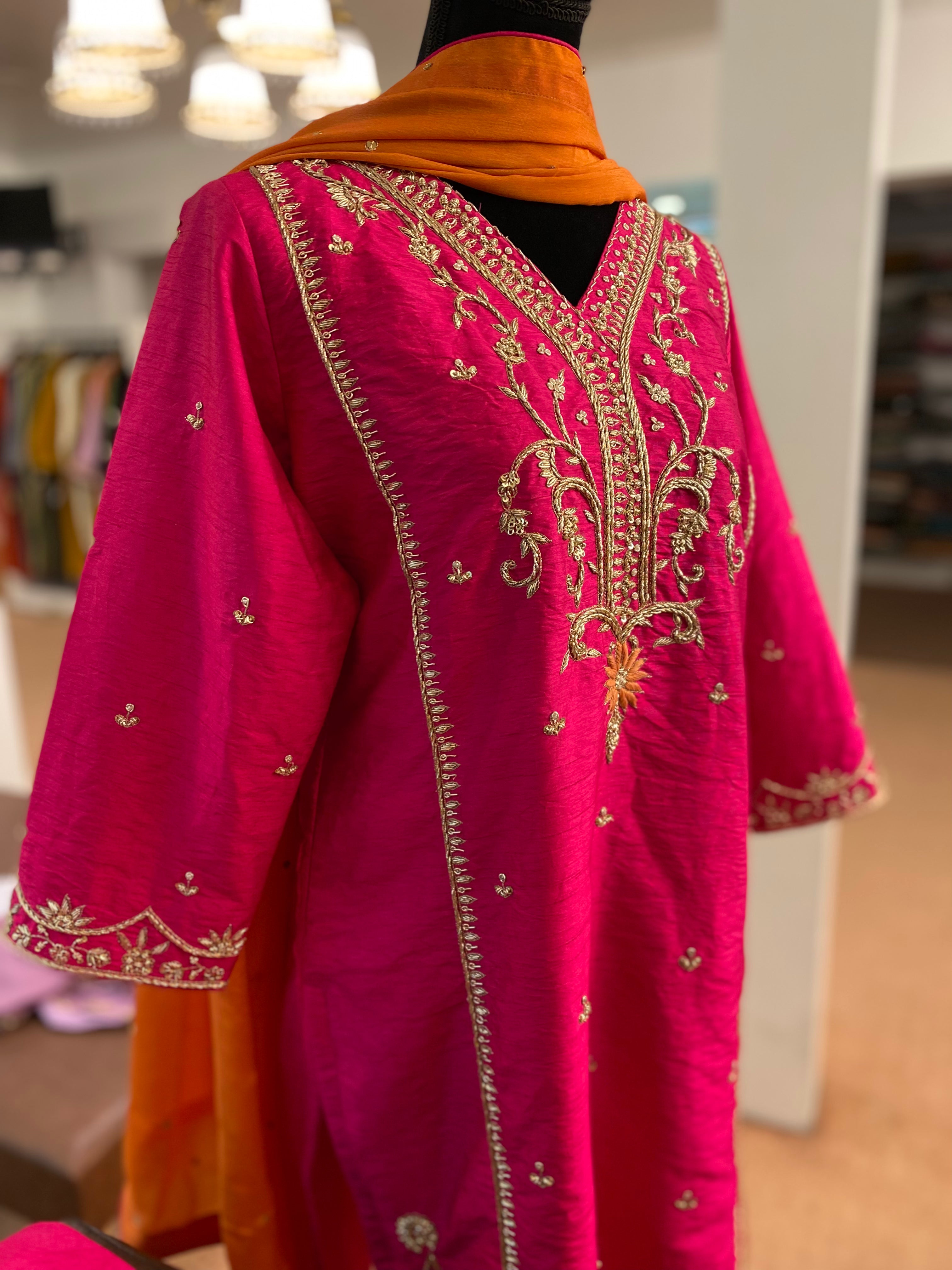 Hand embroidered dress 3pc stitched