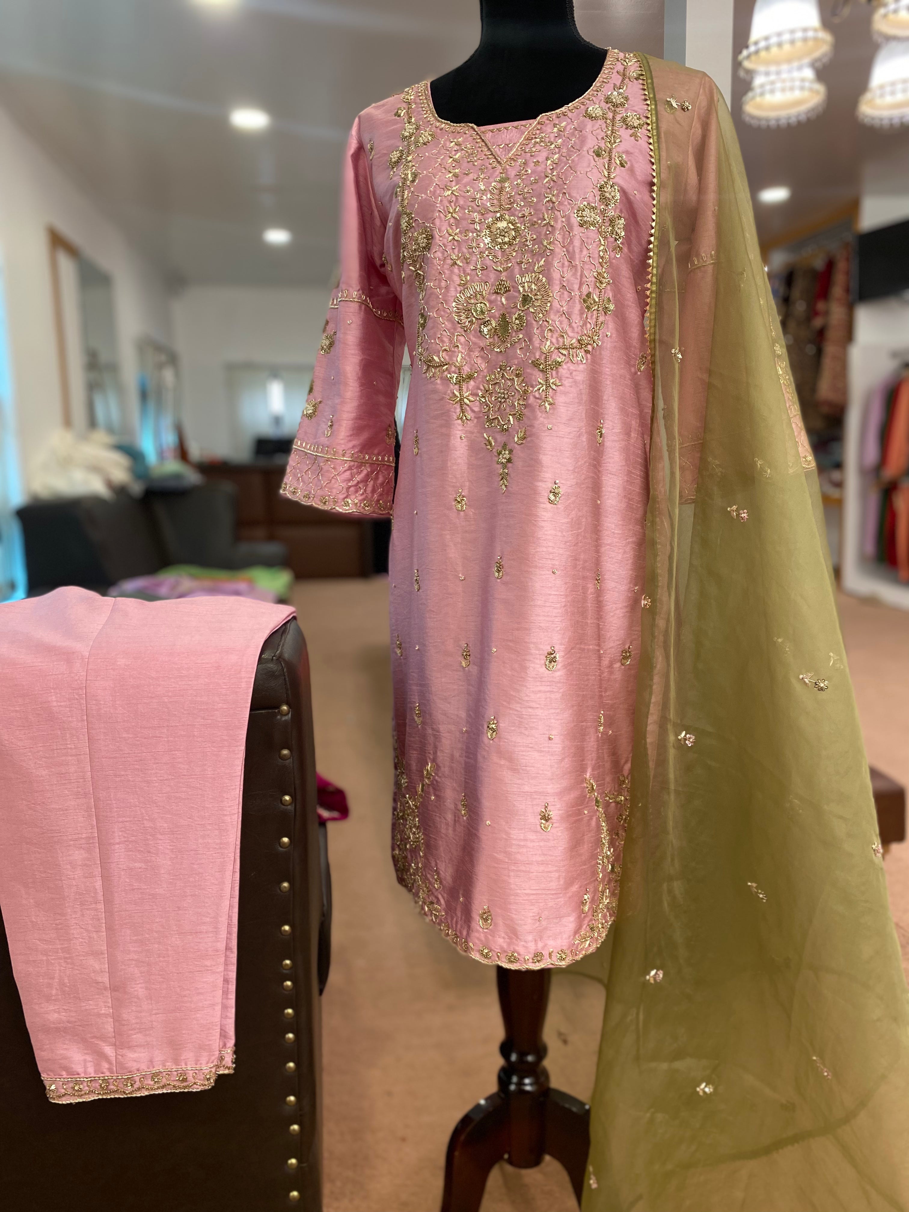 Hand embroidered Dress 3pc stitched