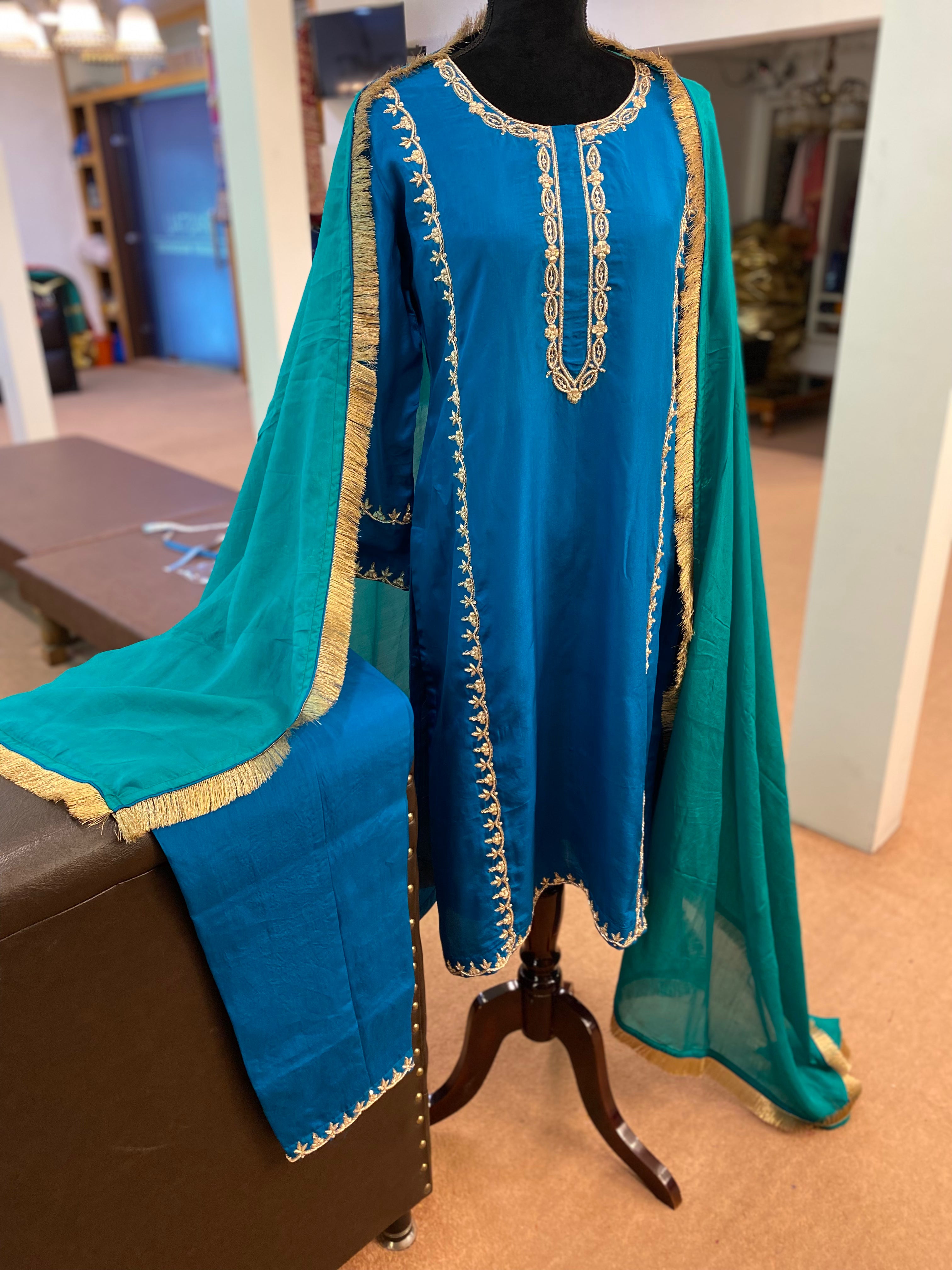 Pure silk dress 3pc stitched