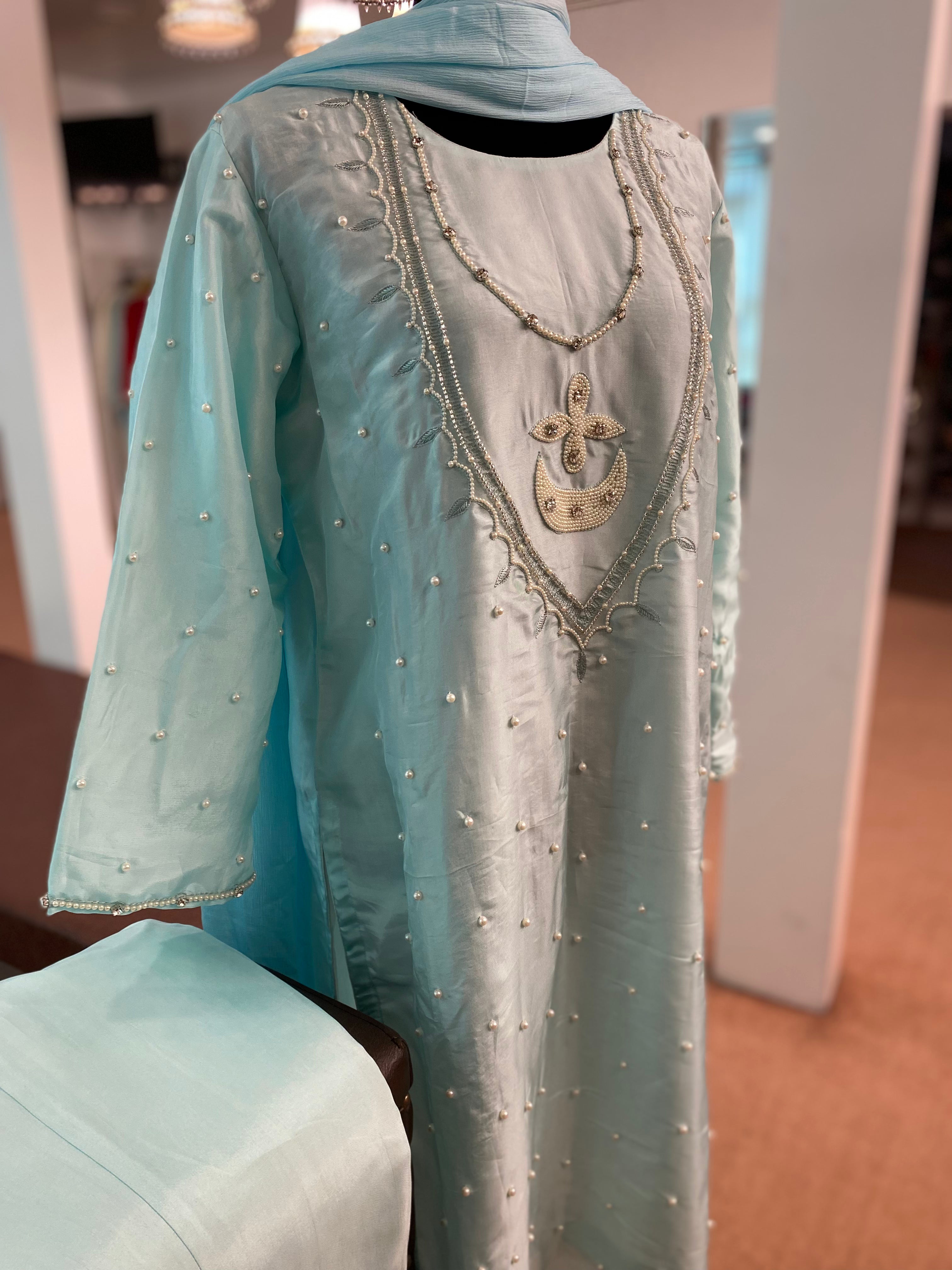 Hand embroidered dress 3pc stitched pbks427