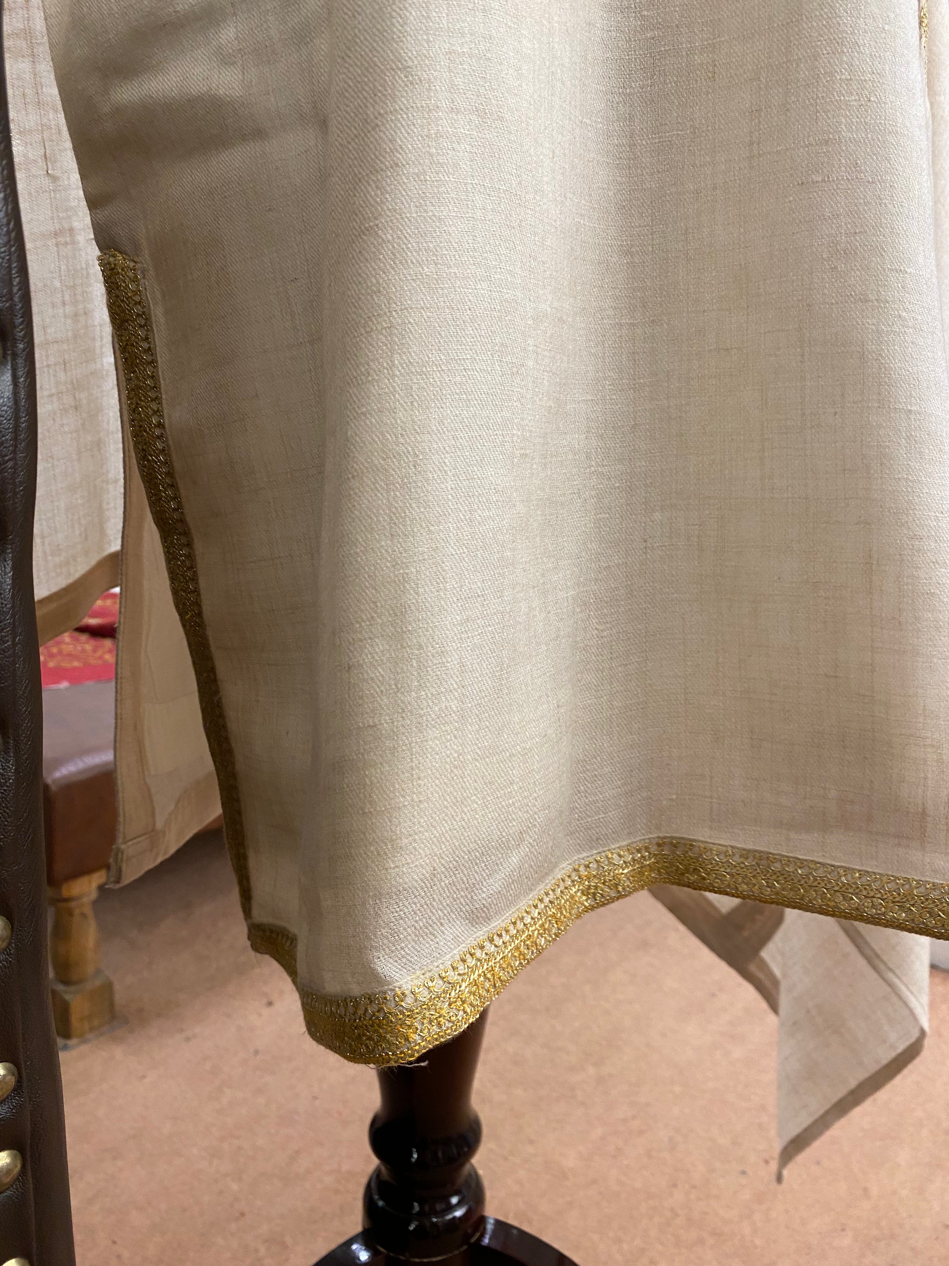 Pure pashmina blend 3pc pheran set with hand tilla