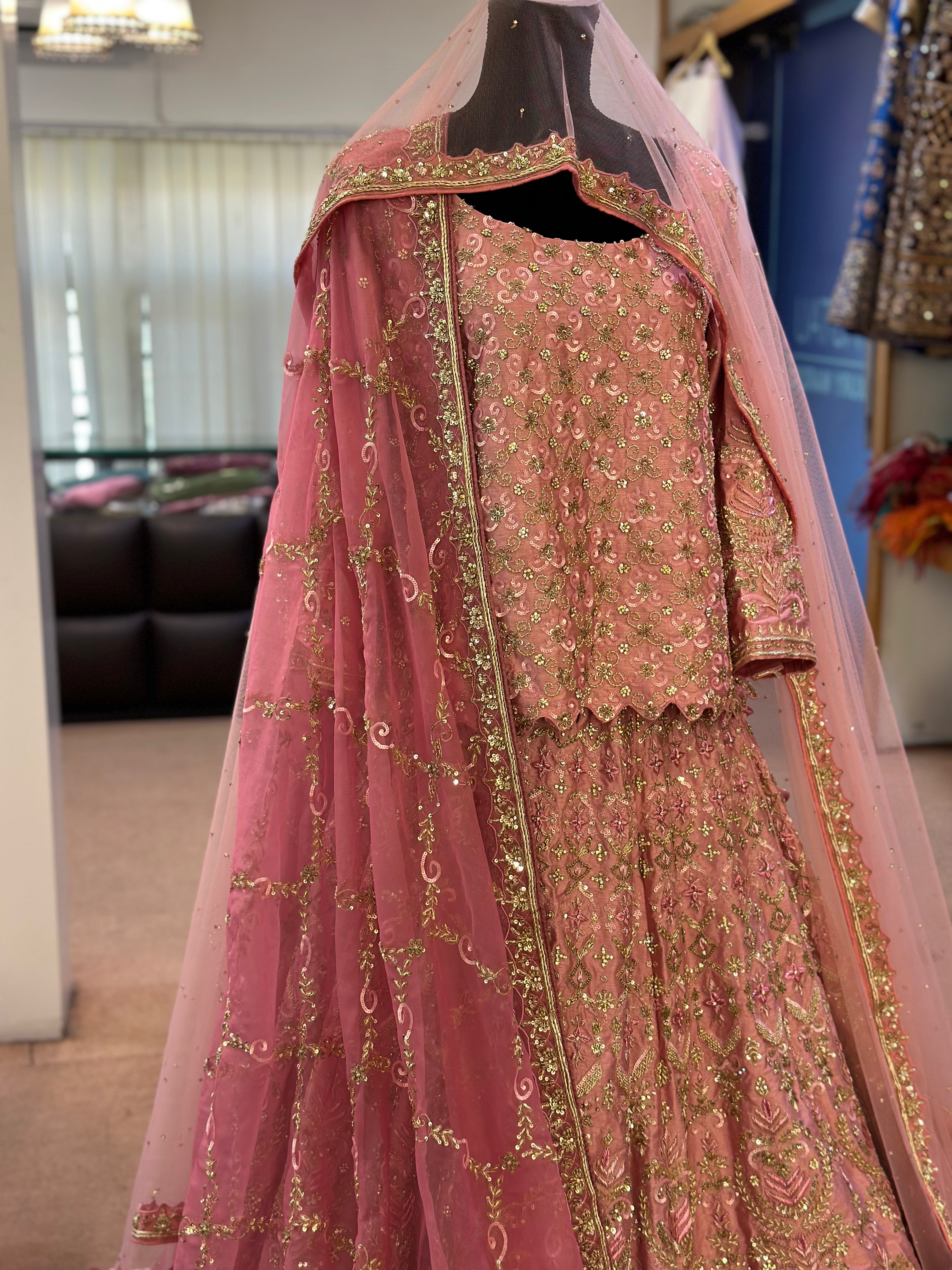 Hand embroidered Bridal lehnaga