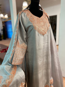 Pure silk tilla kurta set 3pc stitched