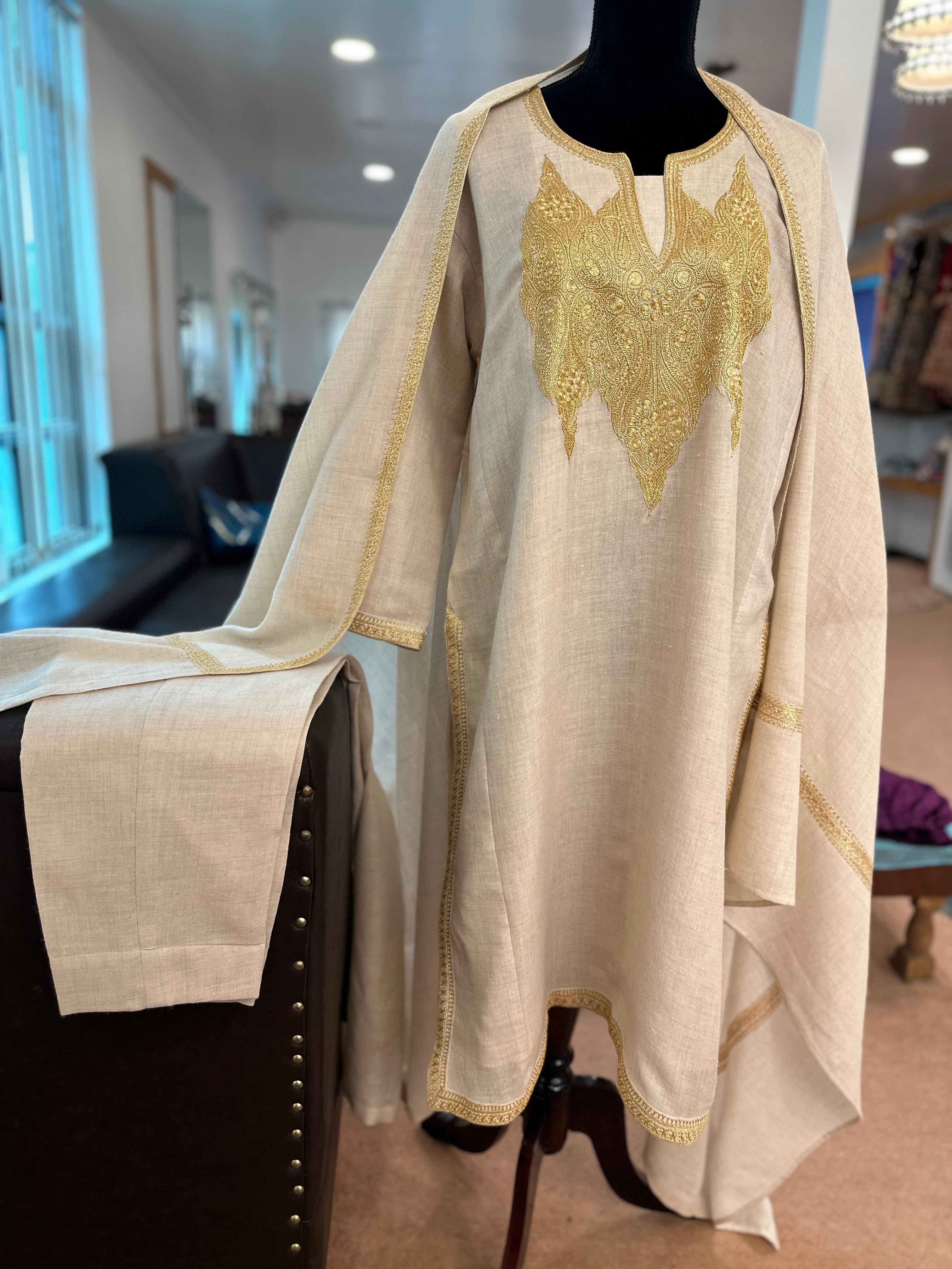 Pashmina blend kurta set 3 piece