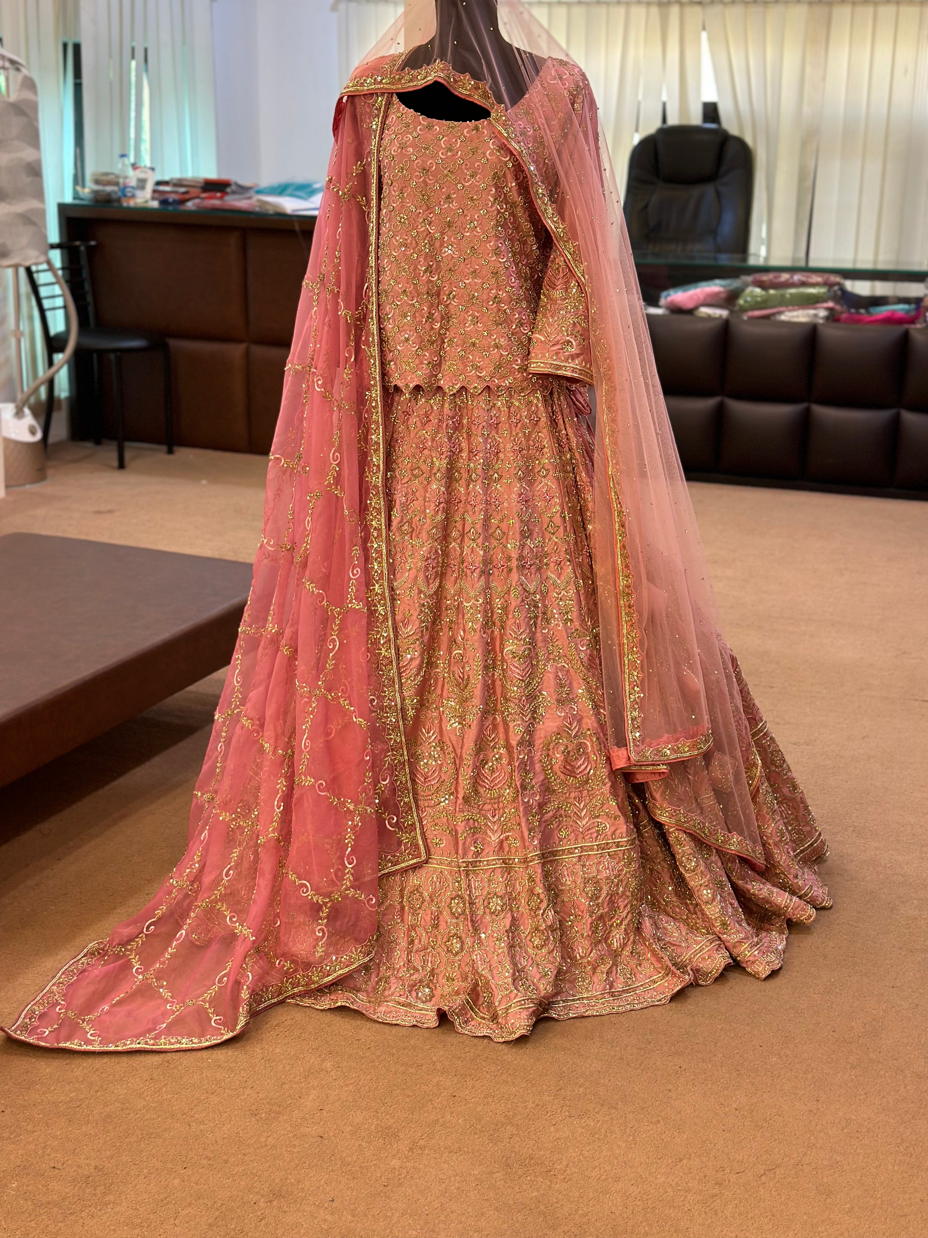 Hand embroidered Bridal lehnaga
