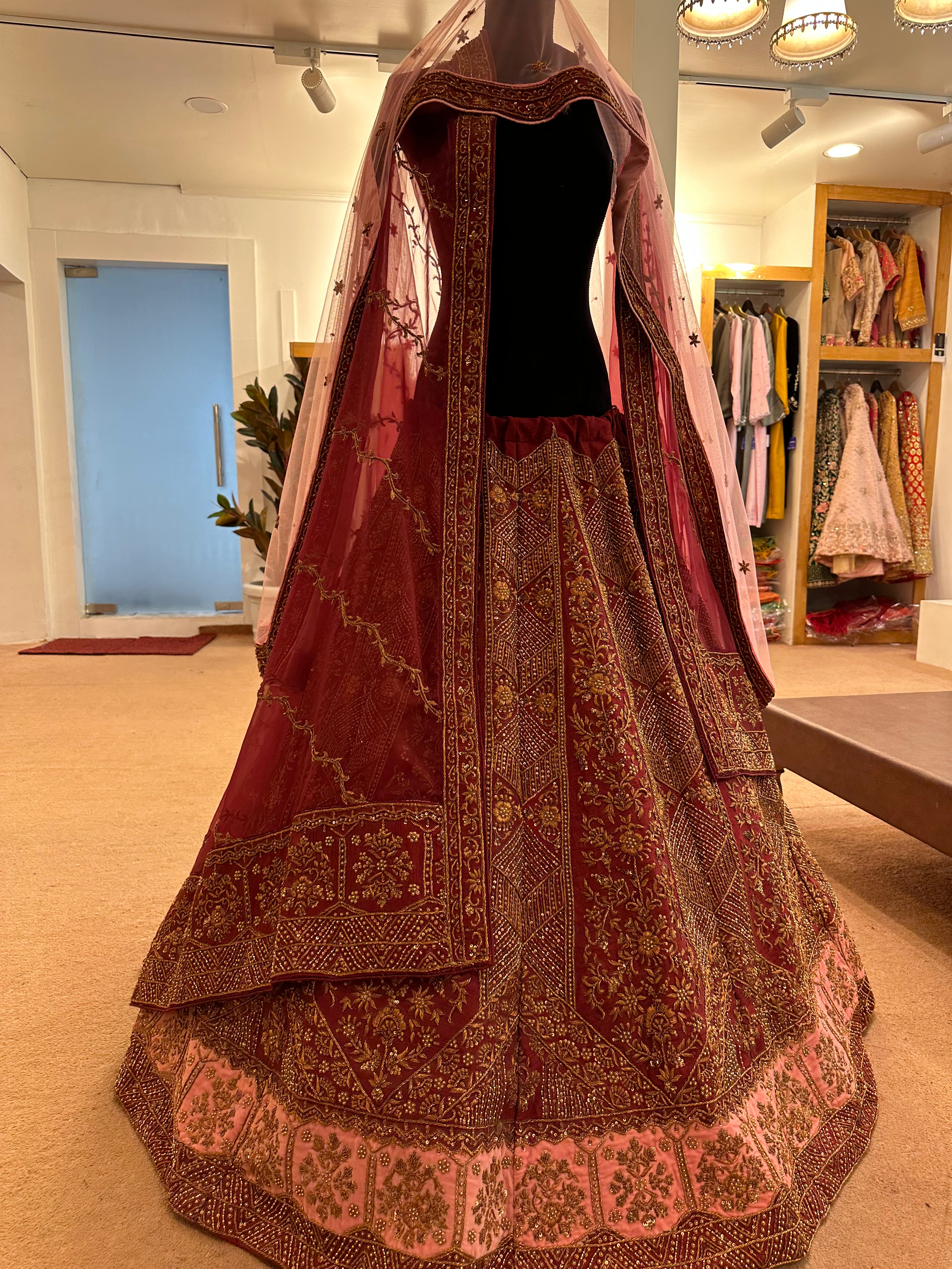 Handembroidered Bridal lehanga