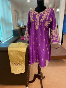 Hand embroidered kurta set 2pc stitched